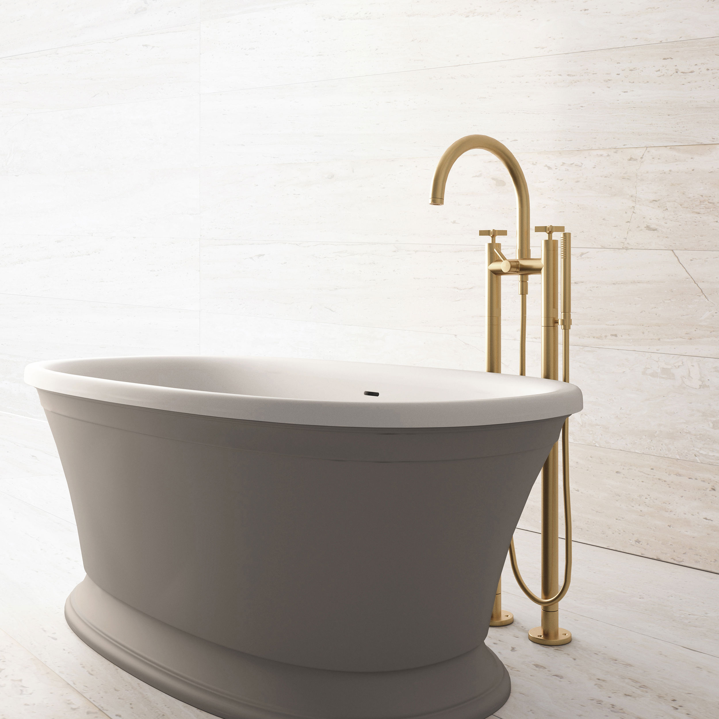 The Clover Bath Shower Mixer Tap Floor Standing