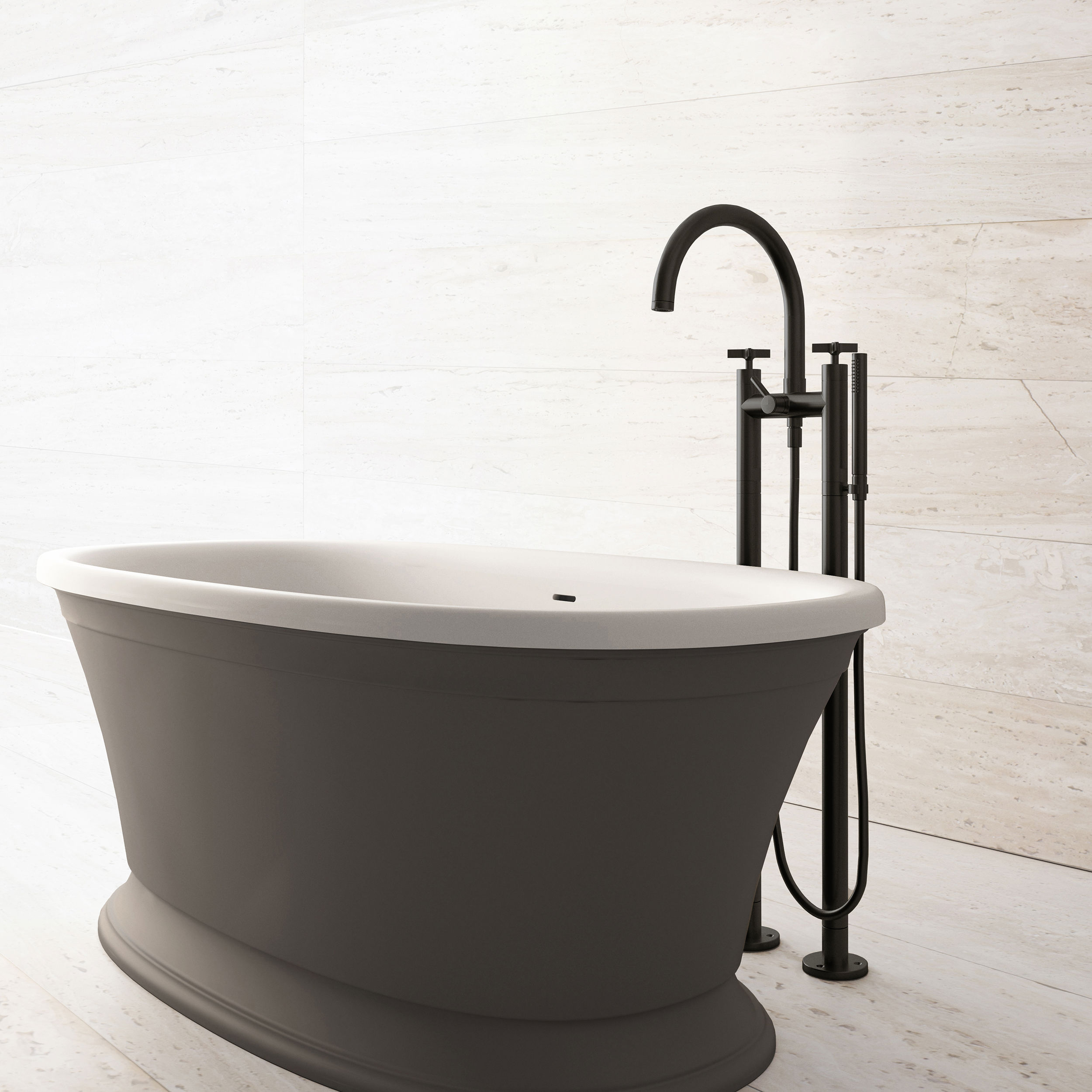 The Clover Bath Shower Mixer Tap Floor Standing