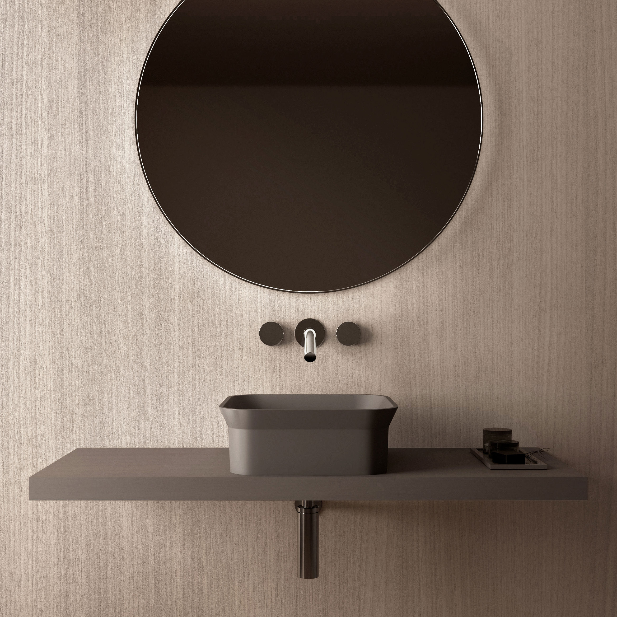 The Ayla  Countertop Square Basin & Waste Cover 400x400mm