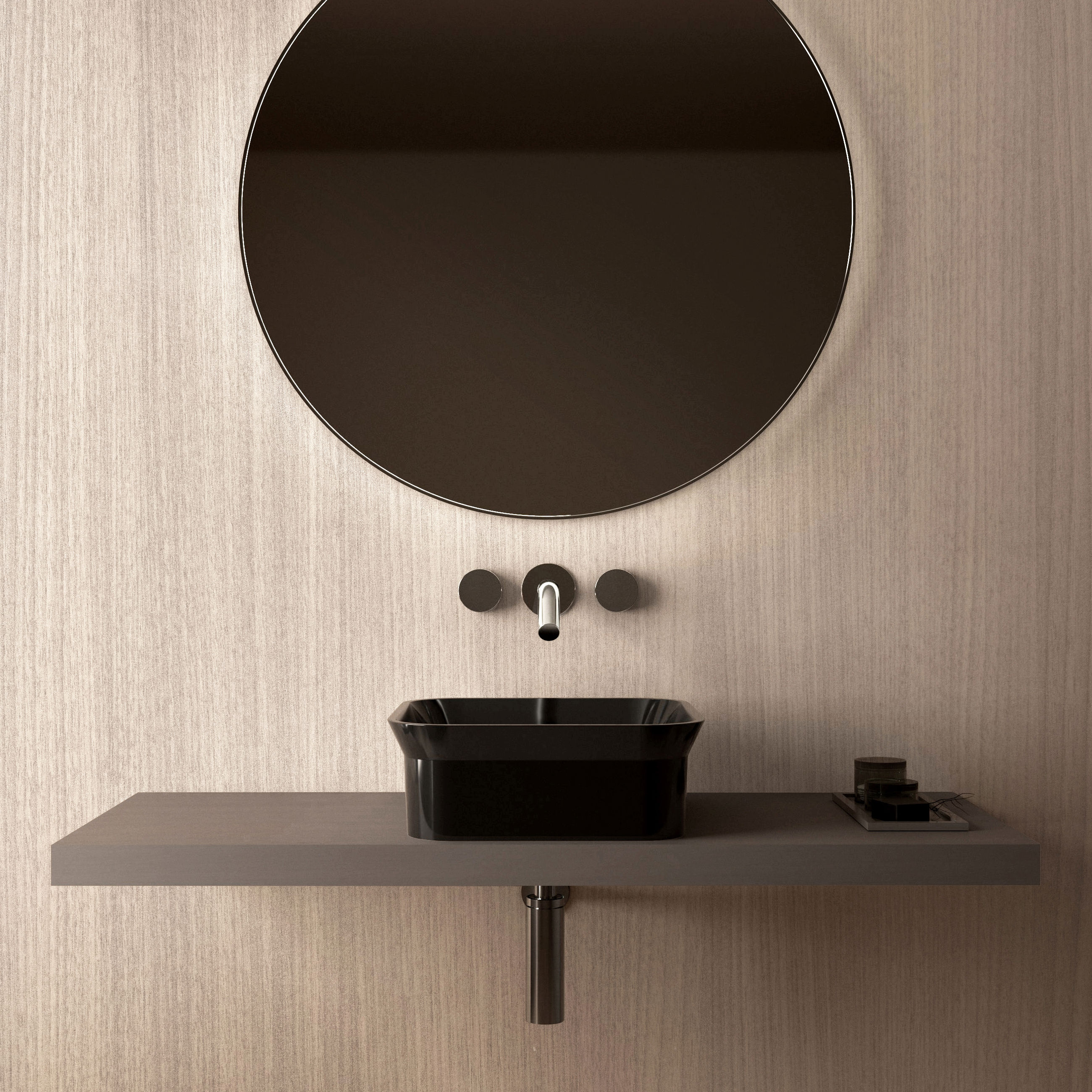 The Ayla  Countertop Square Basin & Waste Cover 400x400mm