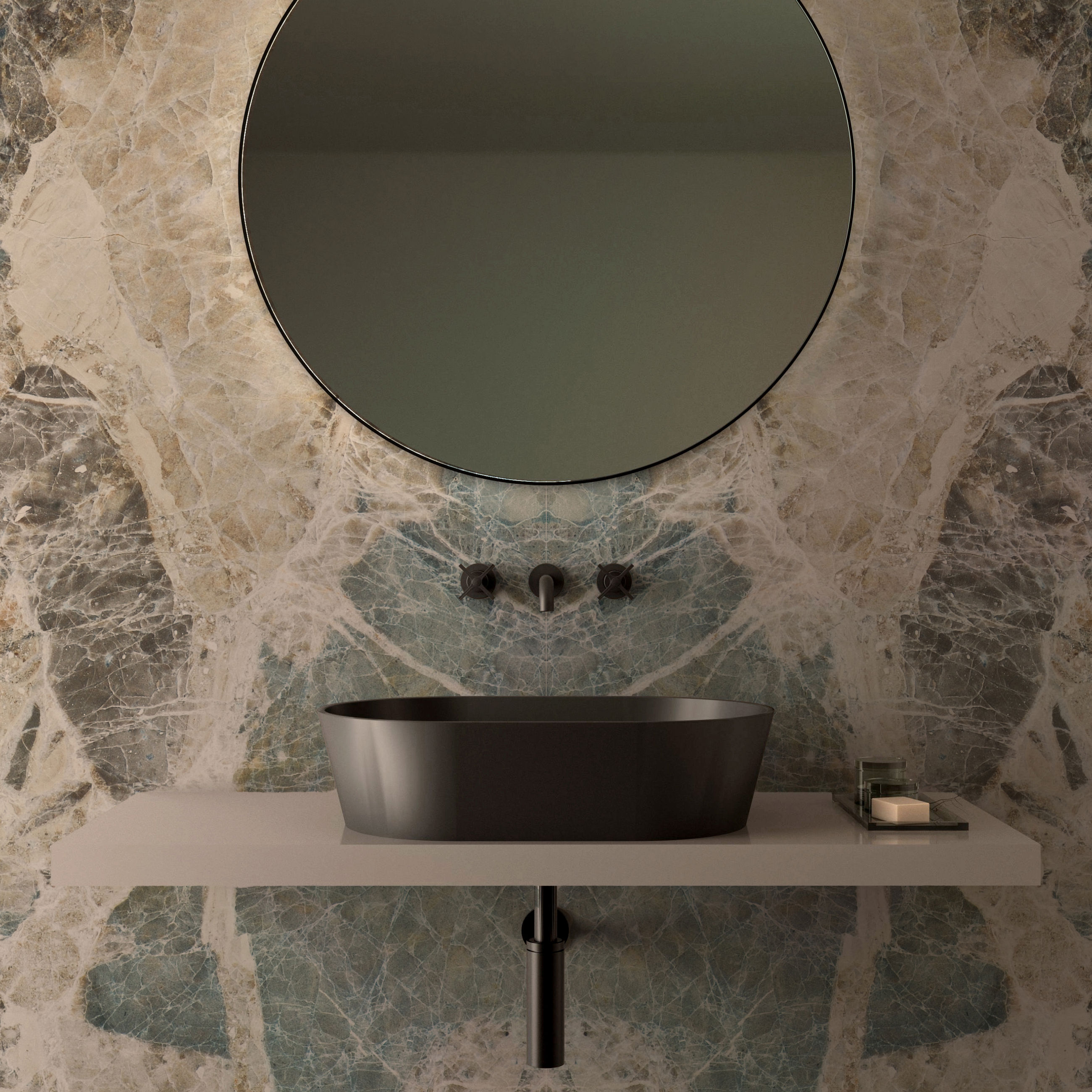 The Gelso Countertop Basin & Waste Cover 470x380mm