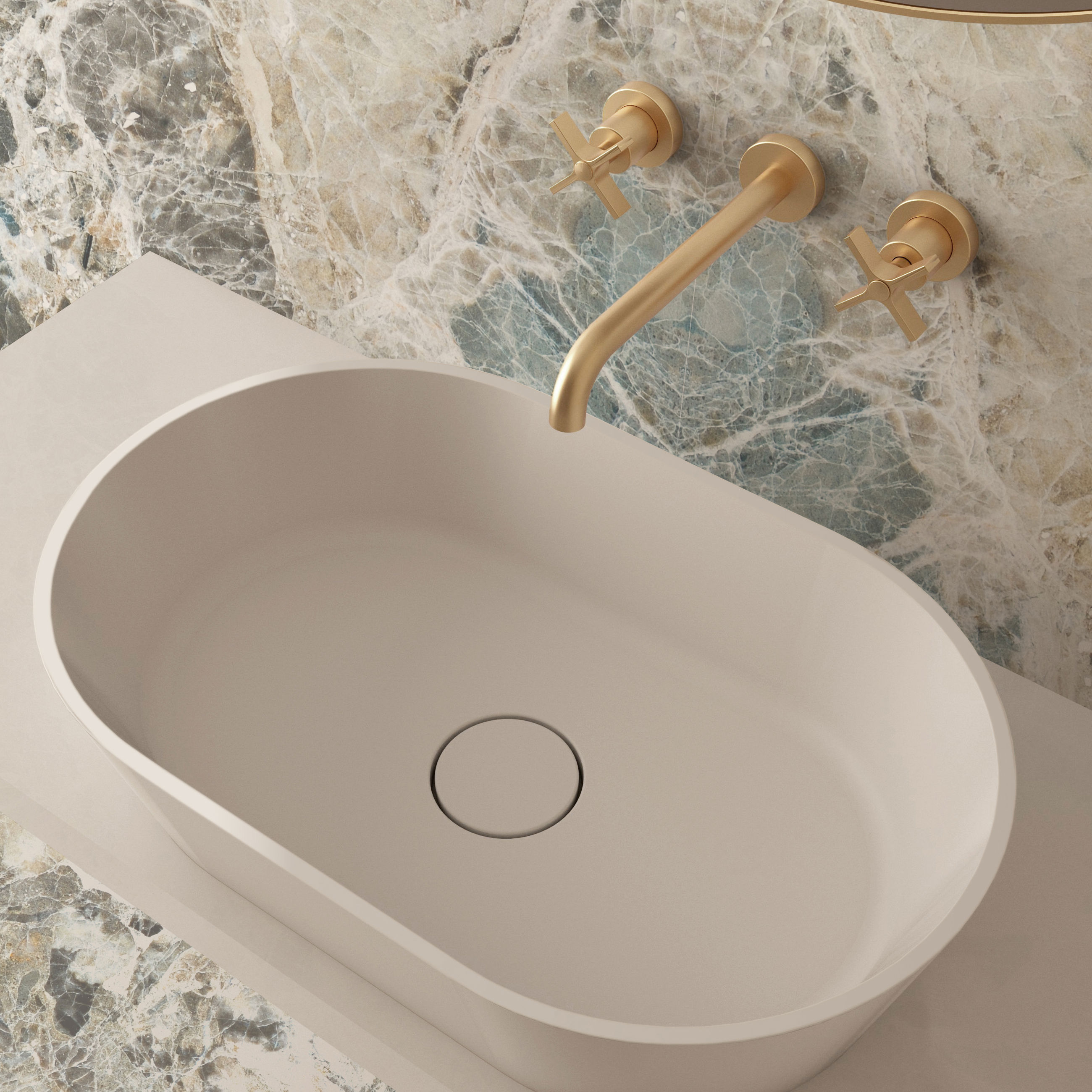 The Gelso Countertop Basin & Waste Cover 470x380mm