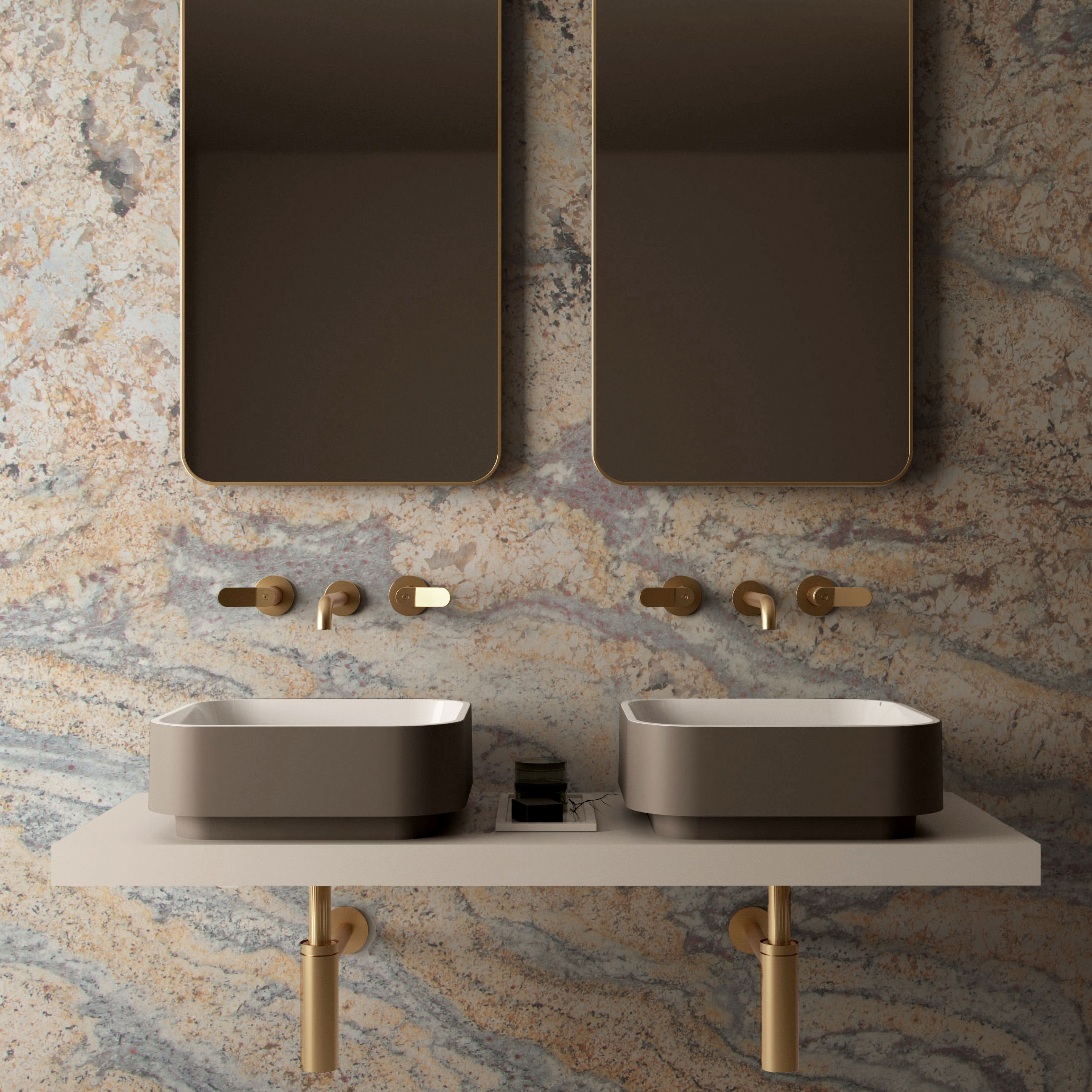 The Rye Countertop Basin & Integrated Free Flow Waste 400x400mm