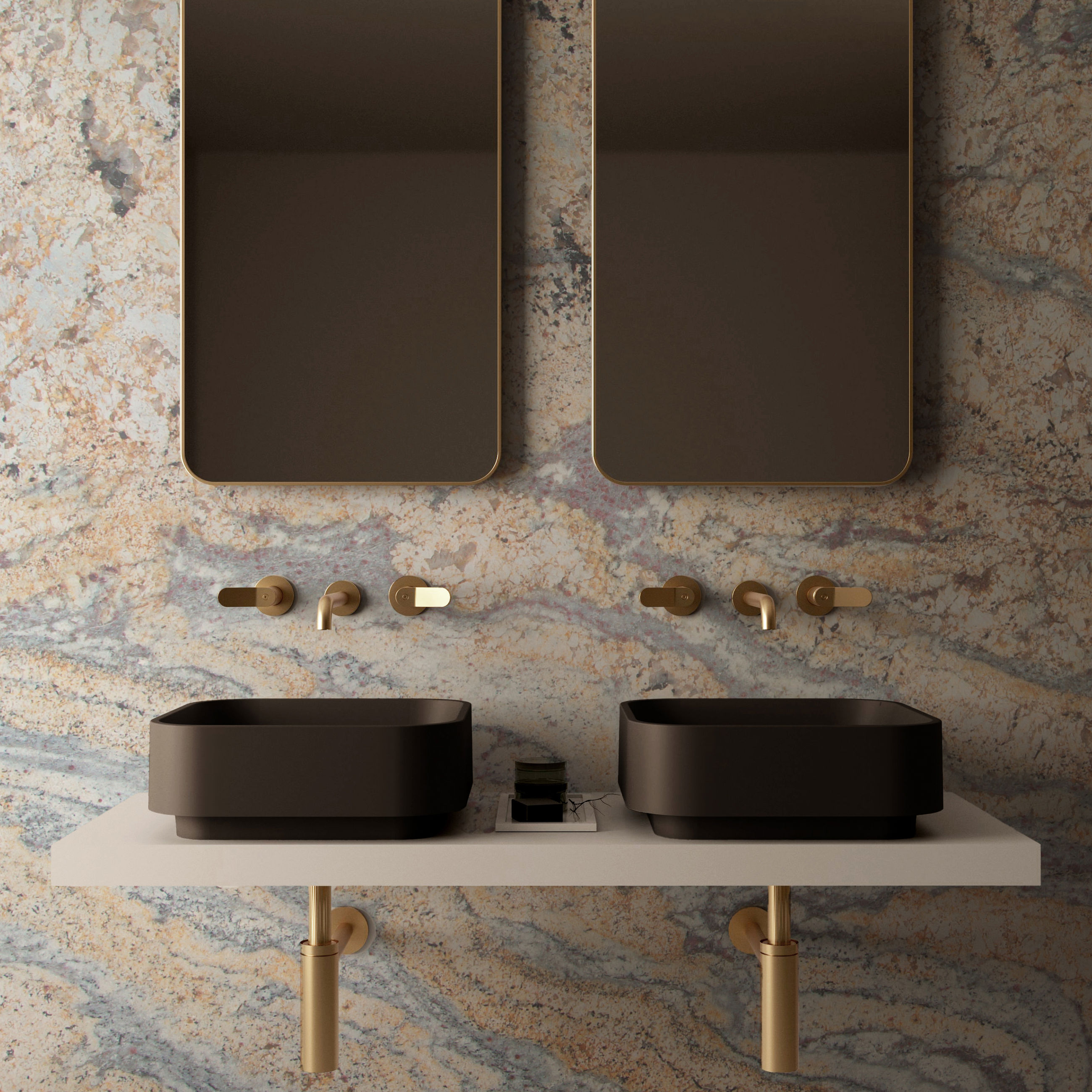 The Rye Countertop Basin & Integrated Free Flow Waste 400x400mm