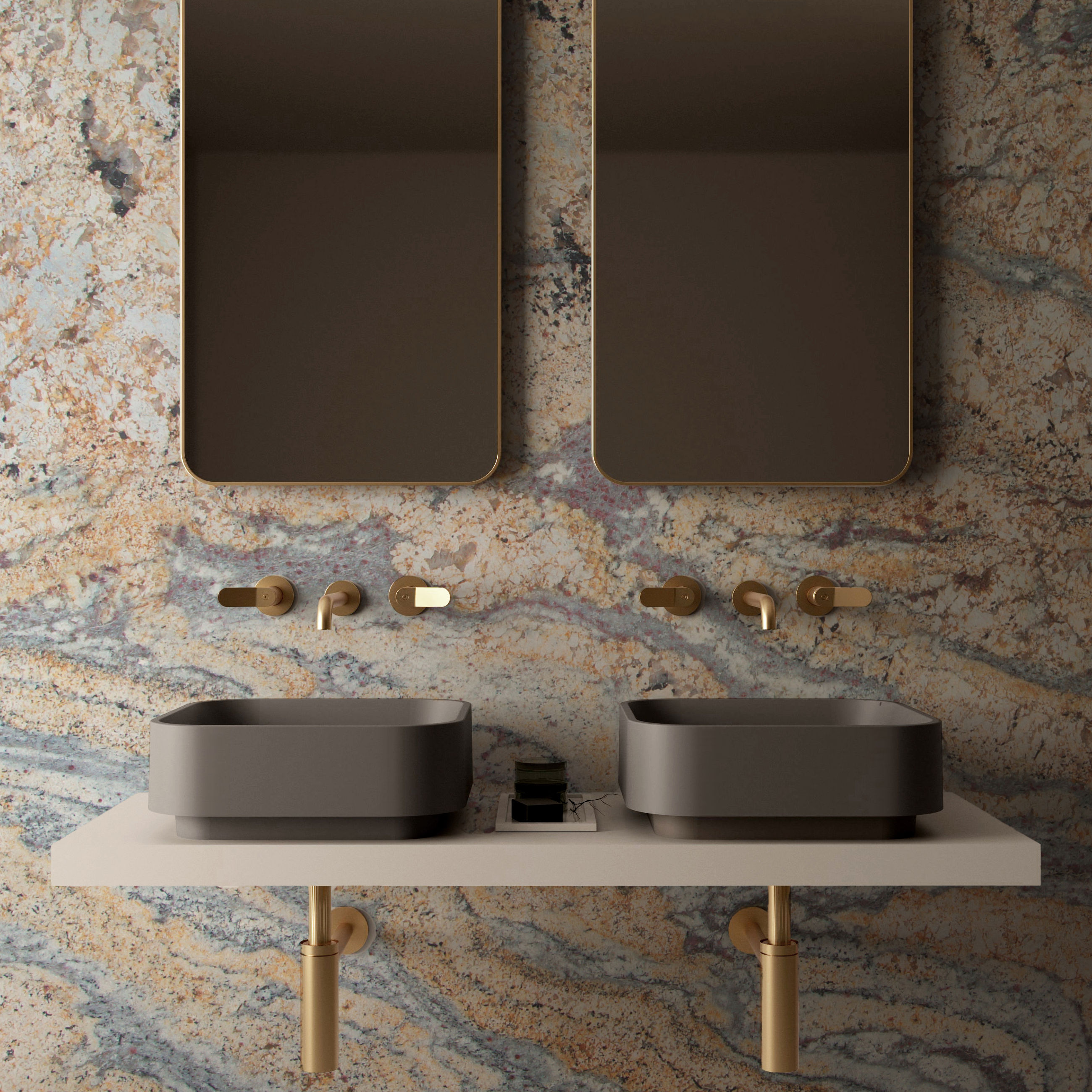 The Rye Countertop Basin & Integrated Free Flow Waste 400x400mm