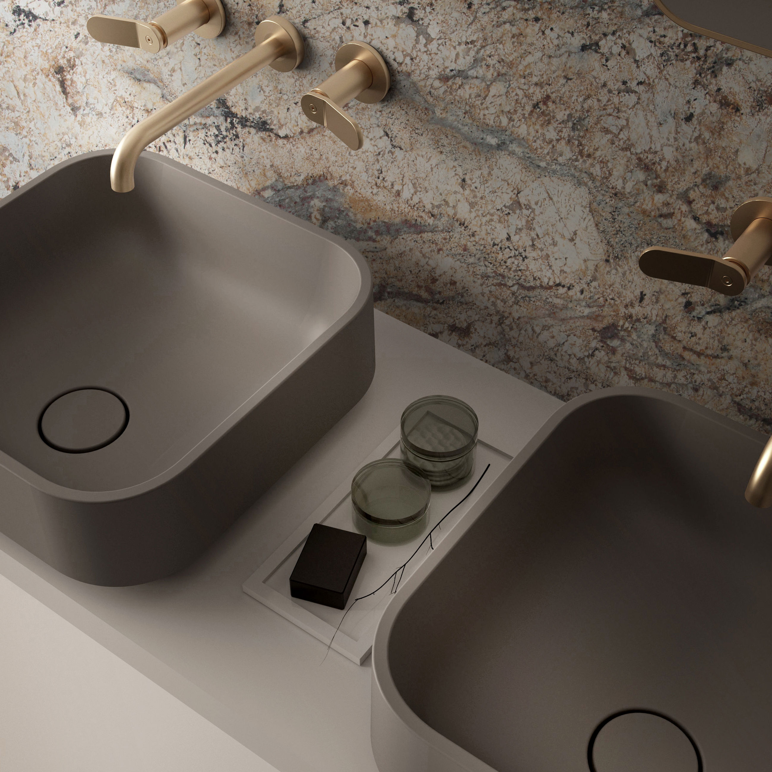 The Rye Countertop Basin & Integrated Free Flow Waste 400x400mm