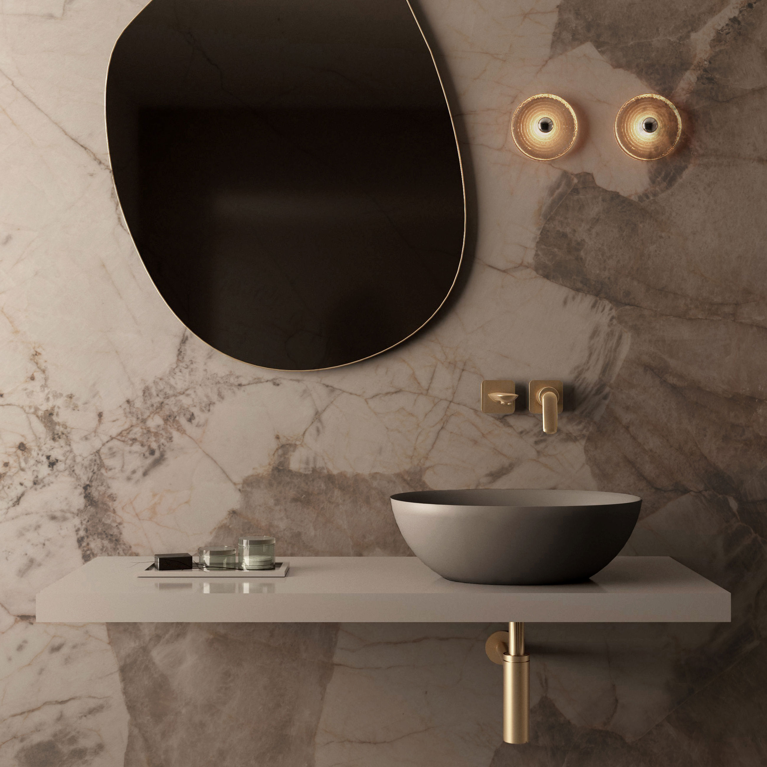 The Dalia Countertop Basin & Waste Cover 470x360mm