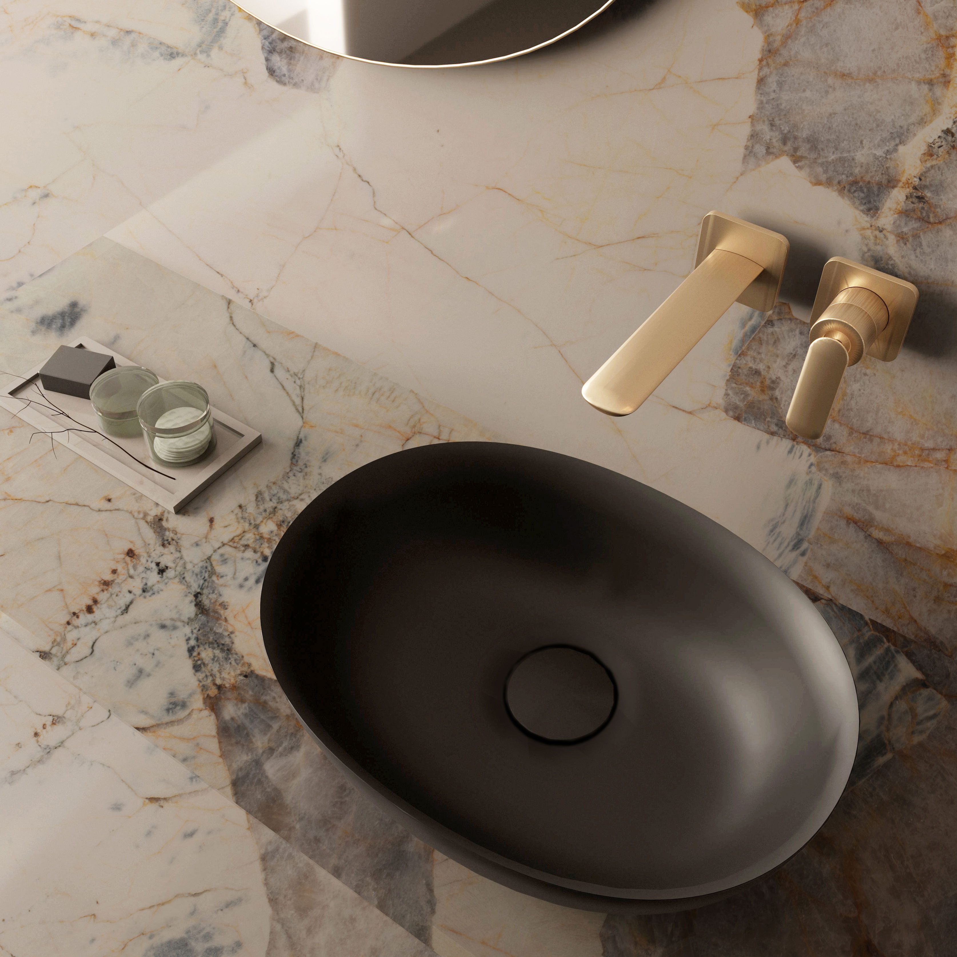 The Dalia Countertop Basin & Waste Cover 470x360mm