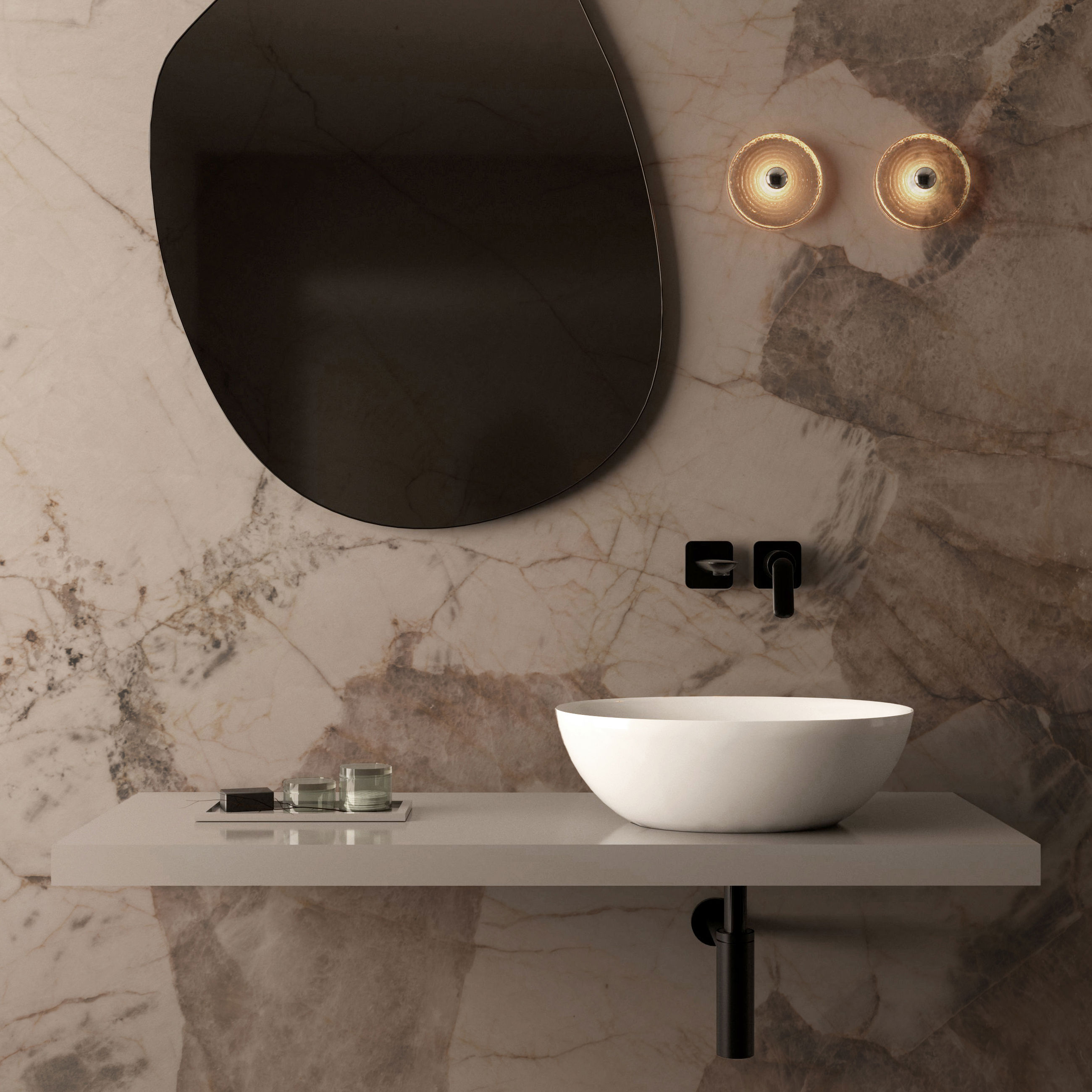 The Dalia Countertop Basin & Waste Cover 470x360mm