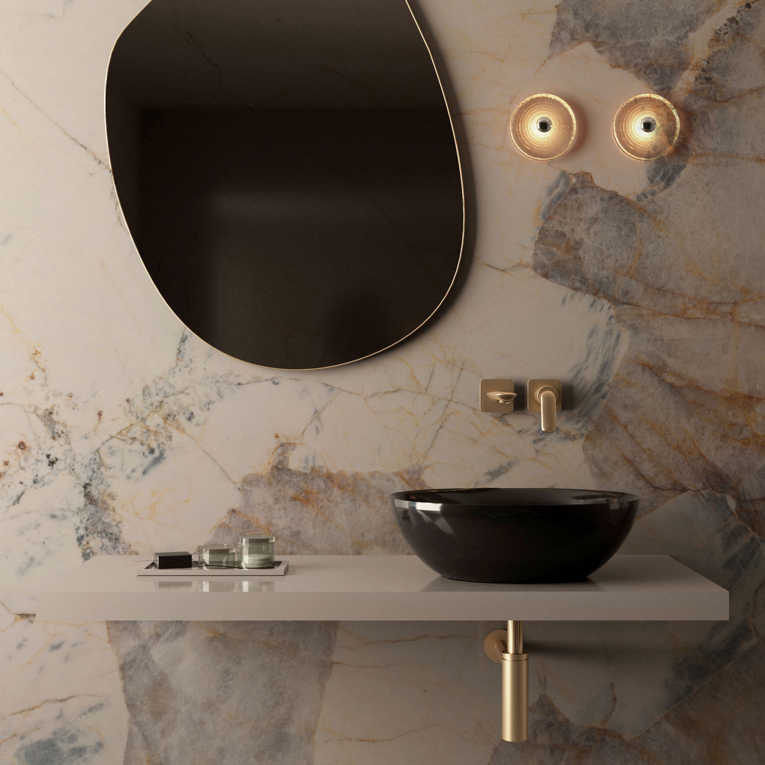 The Dalia Countertop Basin & Waste Cover 470x360mm