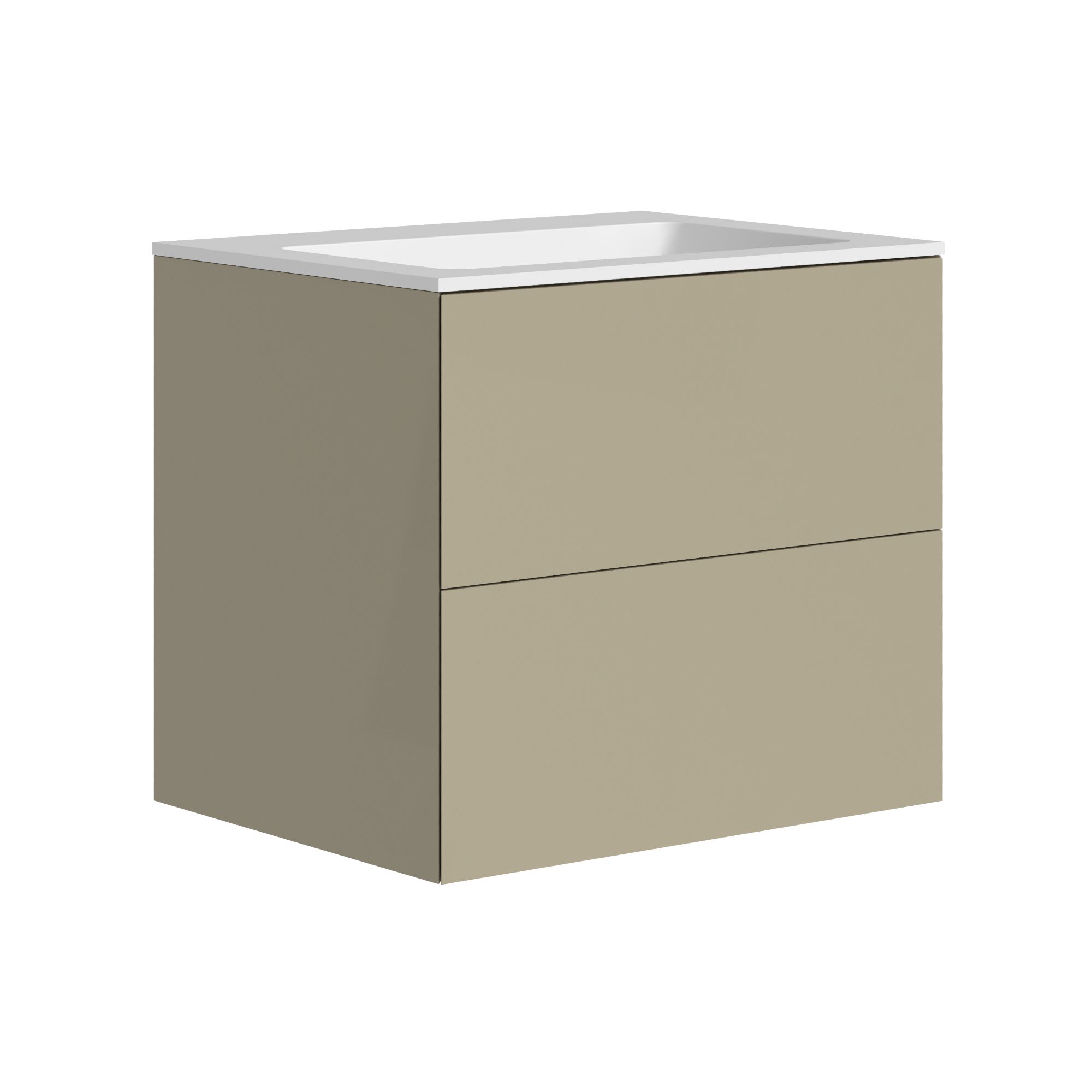 The Ellery Washbasin Push Open Unit 600x520mm with Integrated Basin