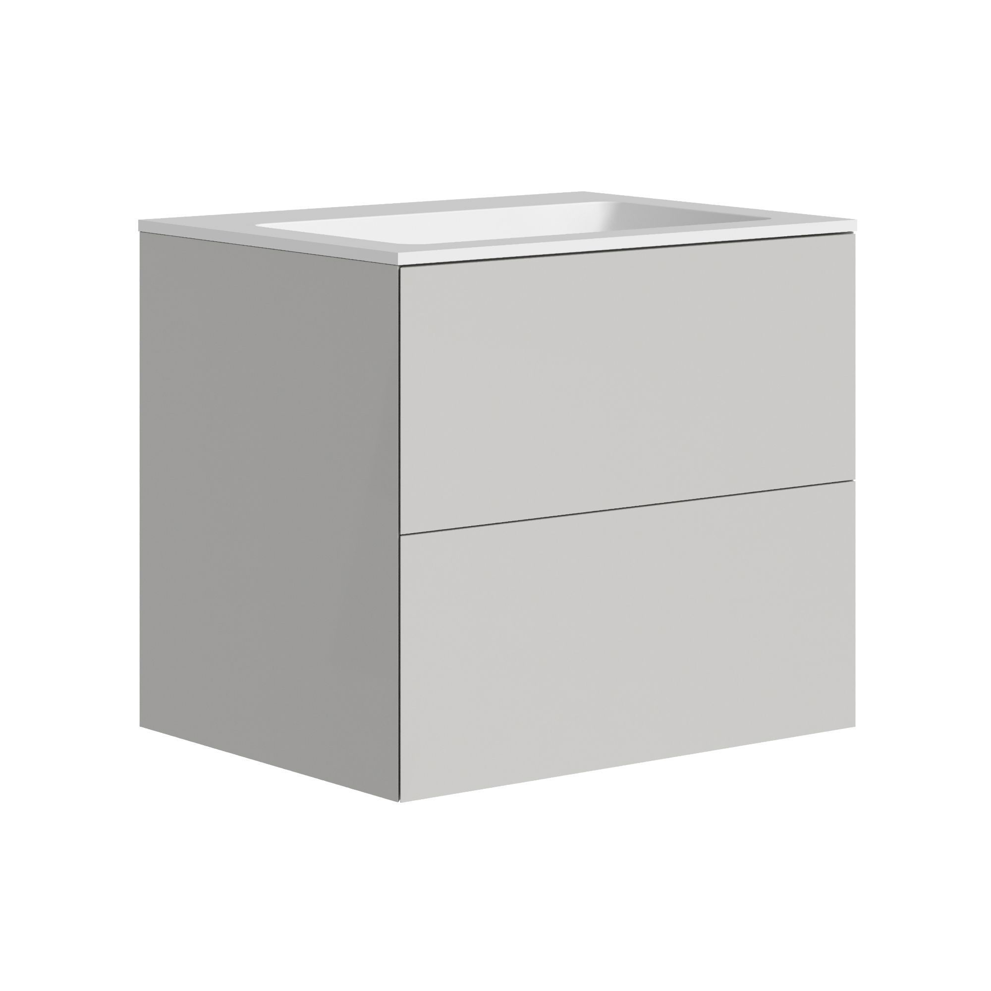 The Ellery Washbasin Push Open Unit 600x520mm with Integrated Basin