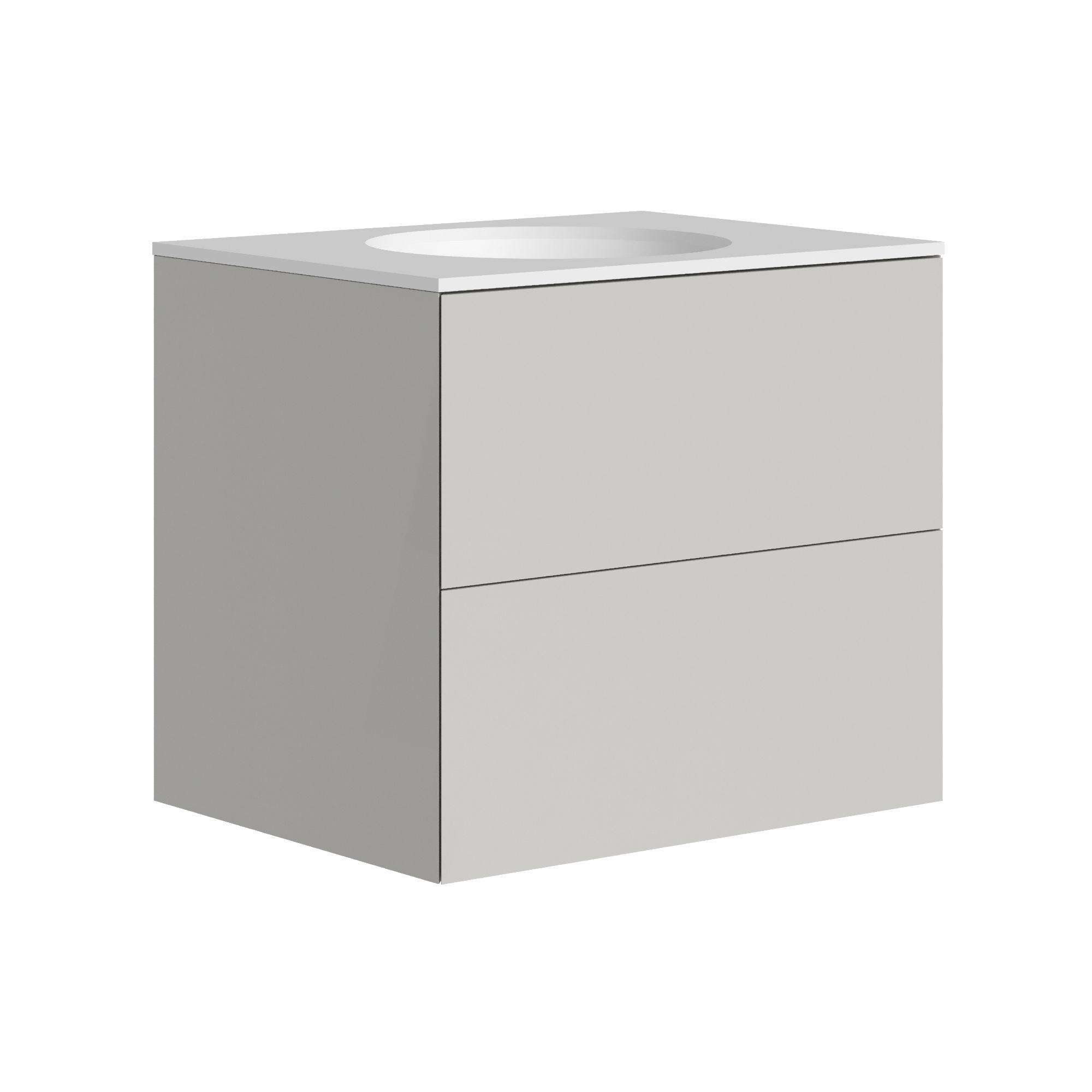 The Ellery Washbasin Push Open Unit 600x520mm with Circle Basin