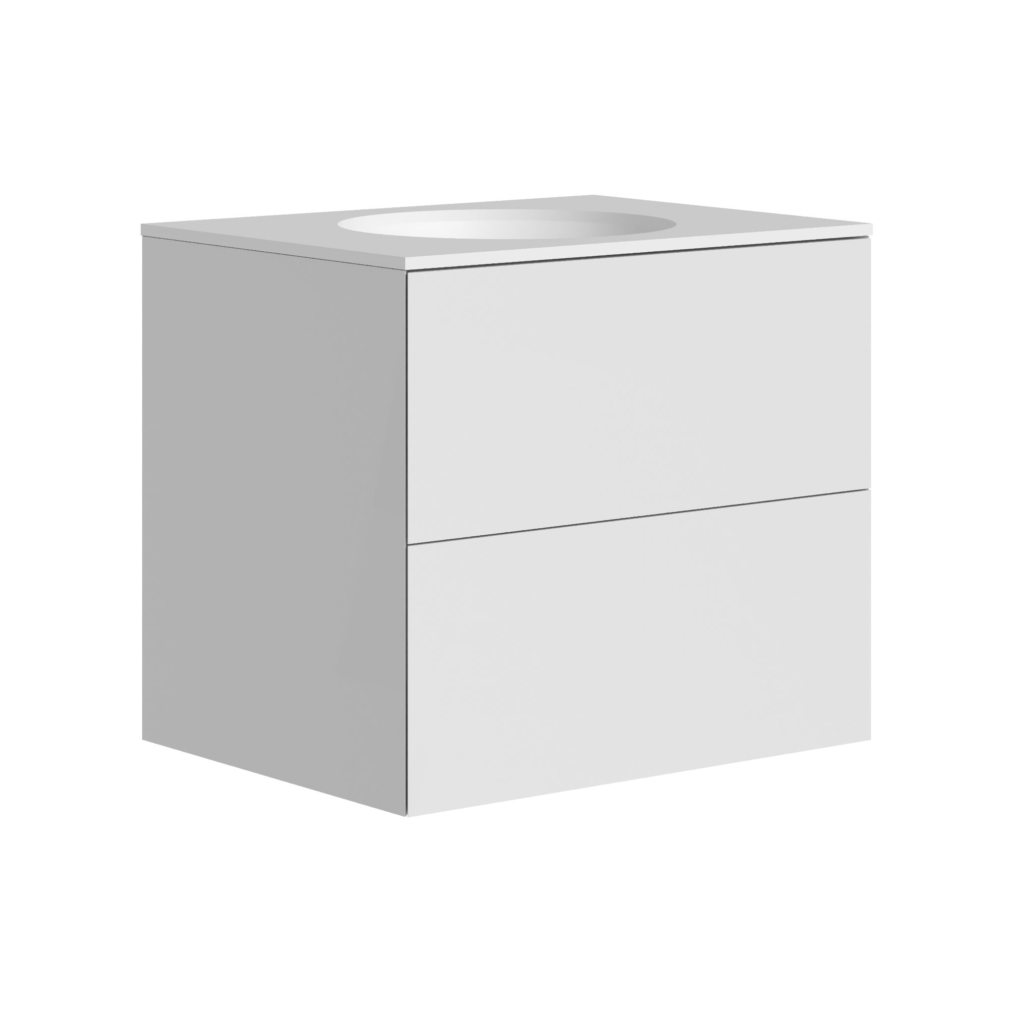 The Ellery Washbasin Push Open Unit 600x520mm with Circle Basin