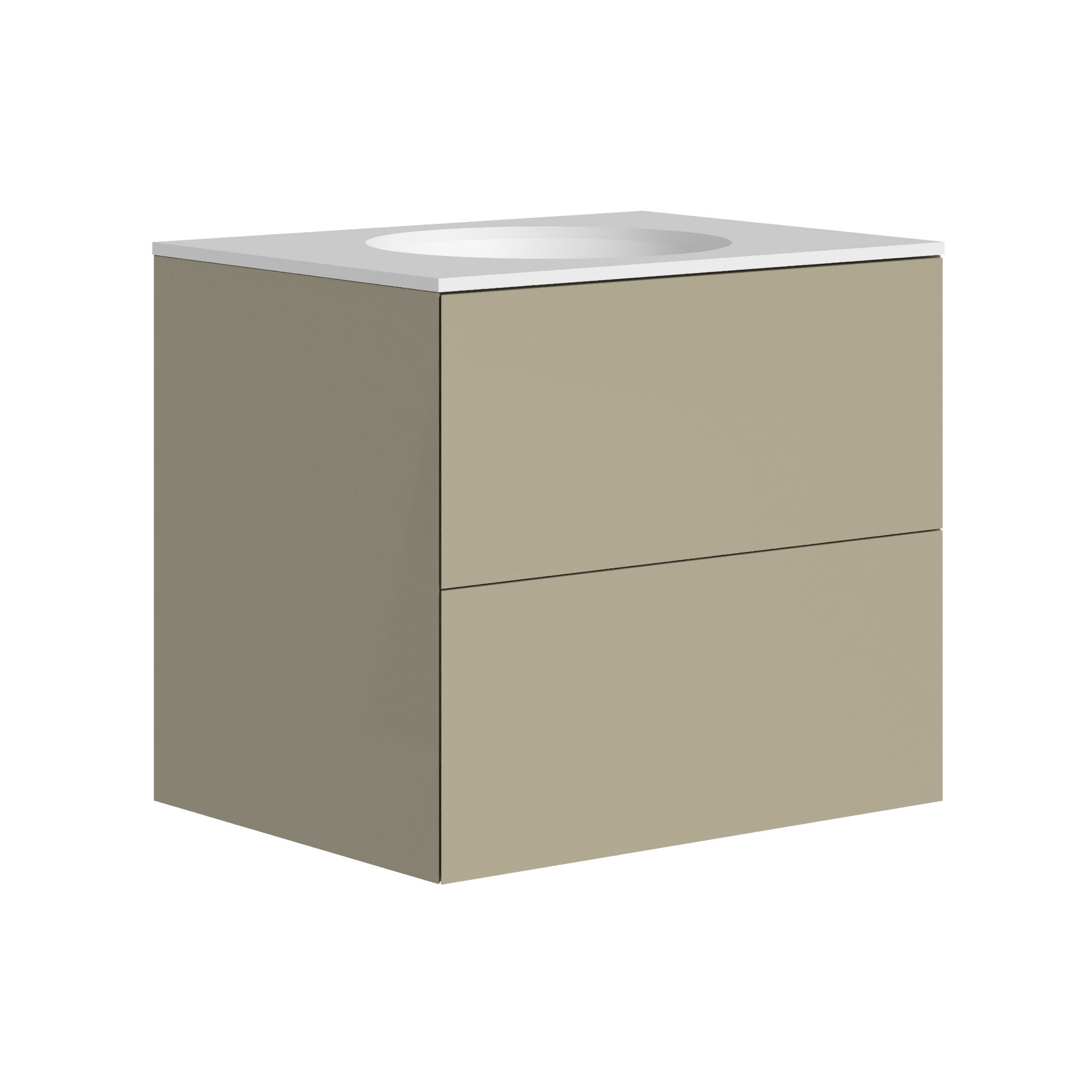 The Ellery Washbasin Push Open Unit 600x520mm with Circle Basin