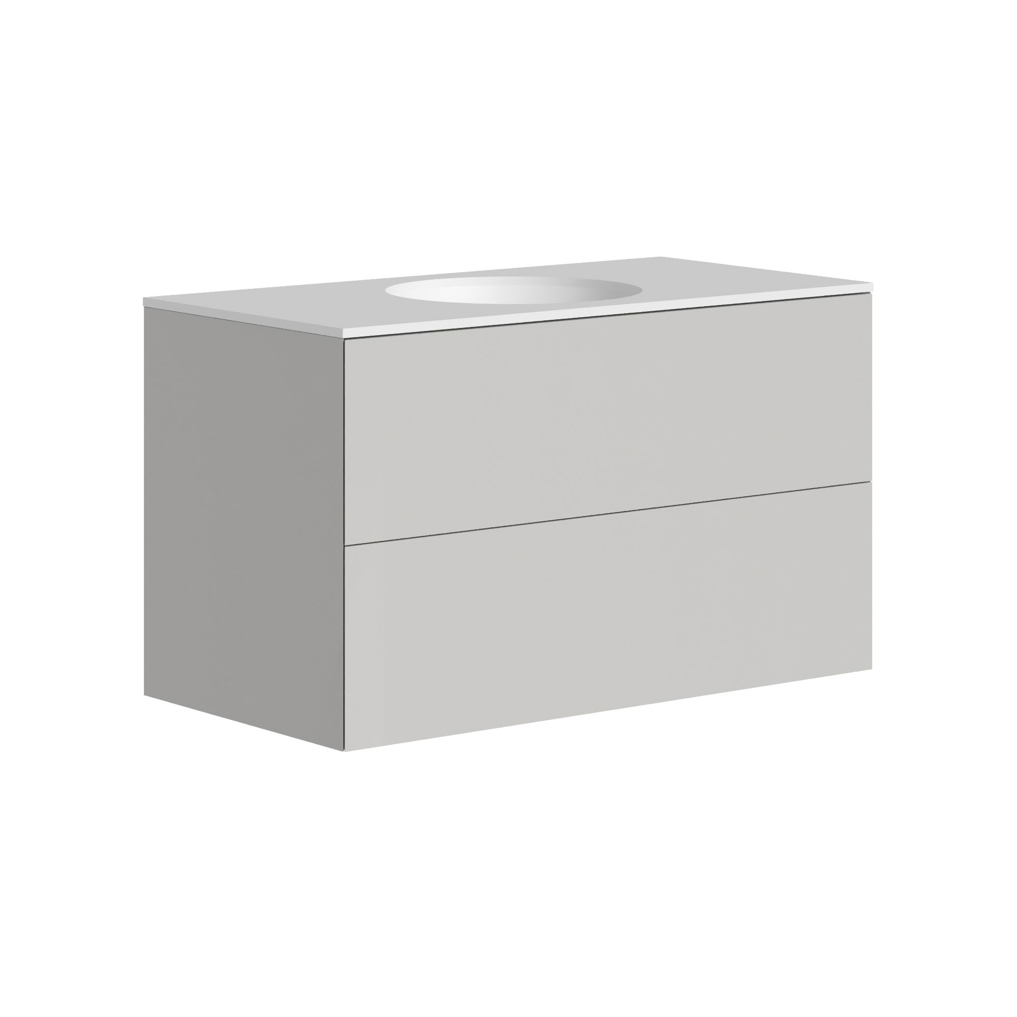 The Ellery Washbasin Push Open Unit 900x520mm with Circle Basin