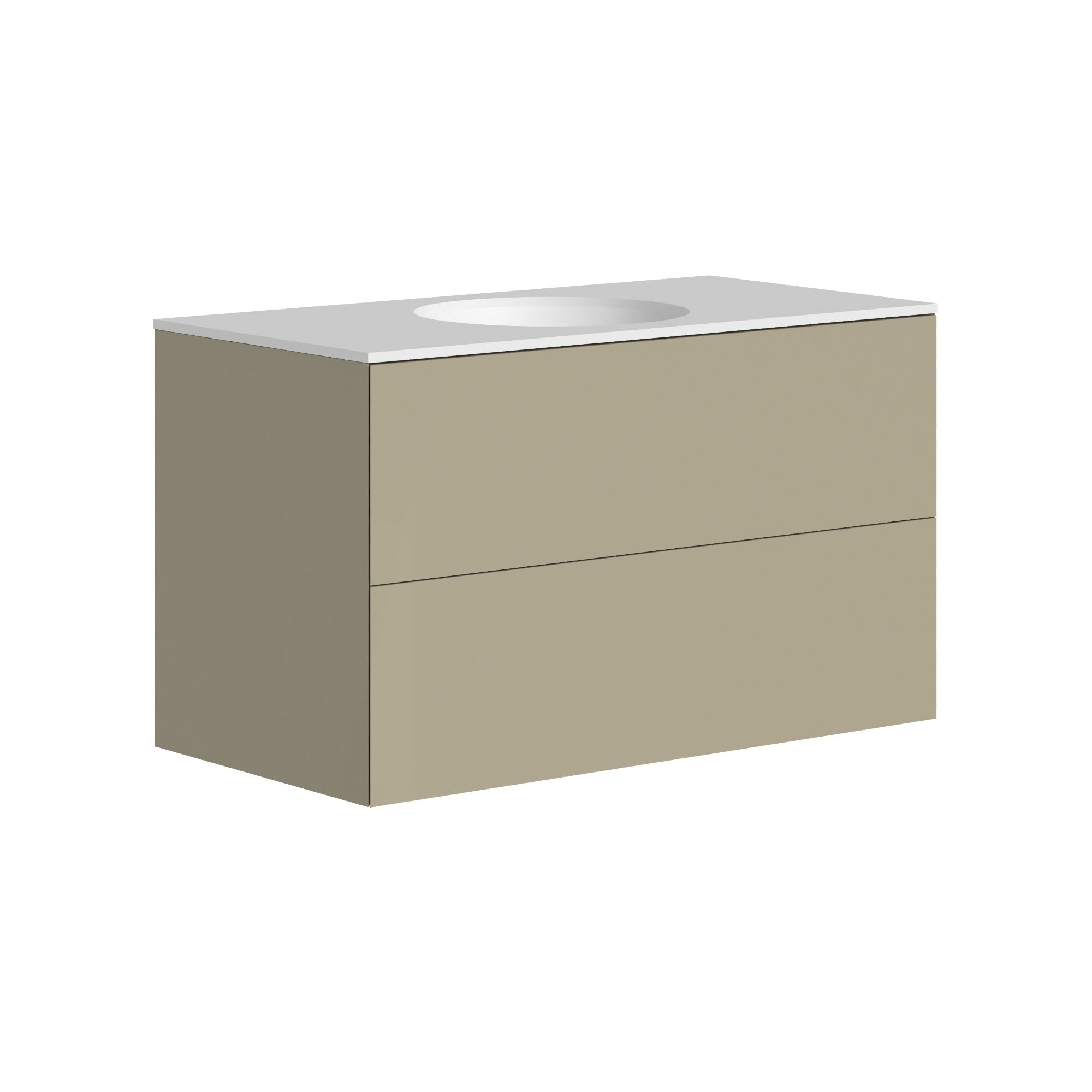 The Ellery Washbasin Push Open Unit 900x520mm with Circle Basin