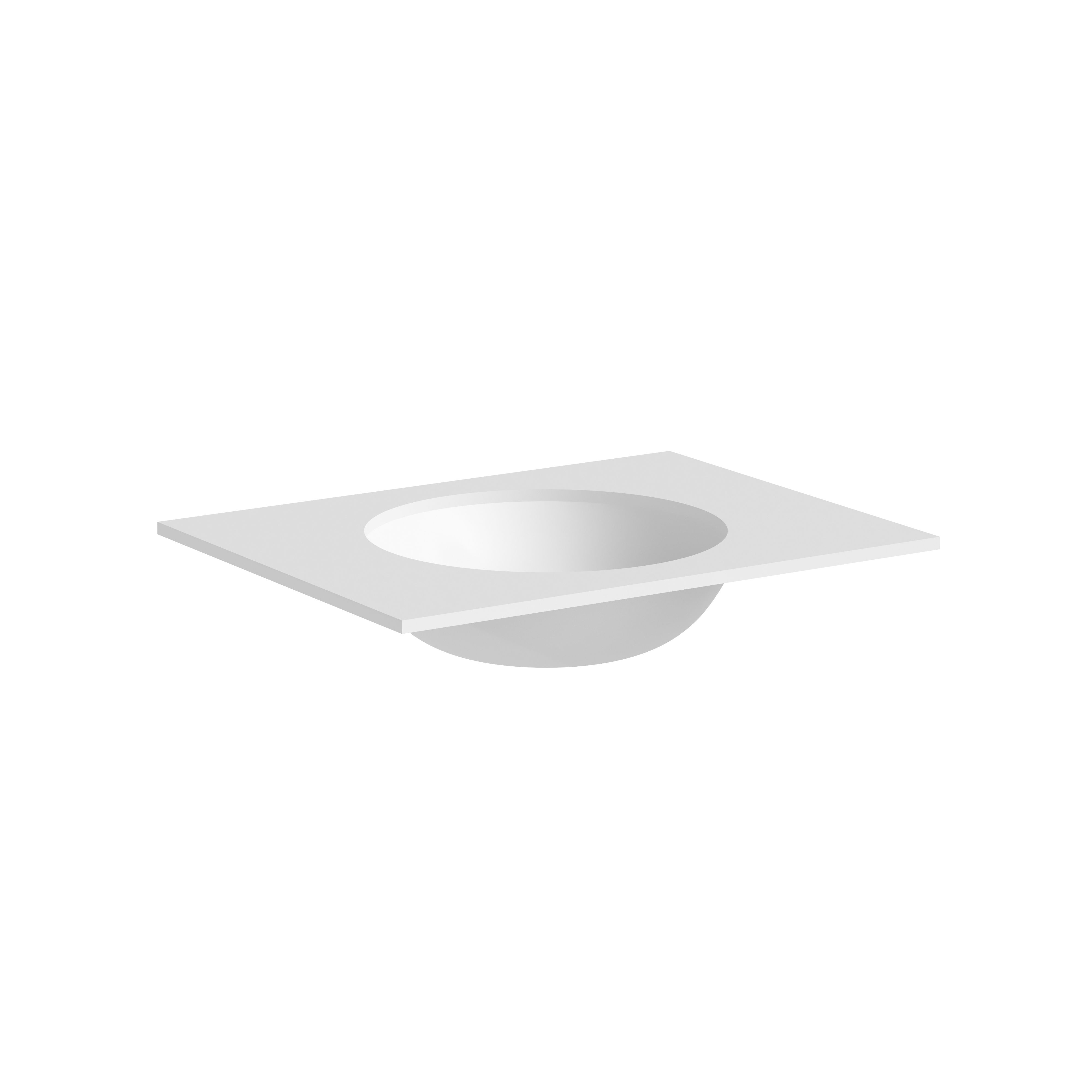 The Anara Solid Surface with Integrated 350mm Circle Basin 610 x 460 x 12mm Matt White