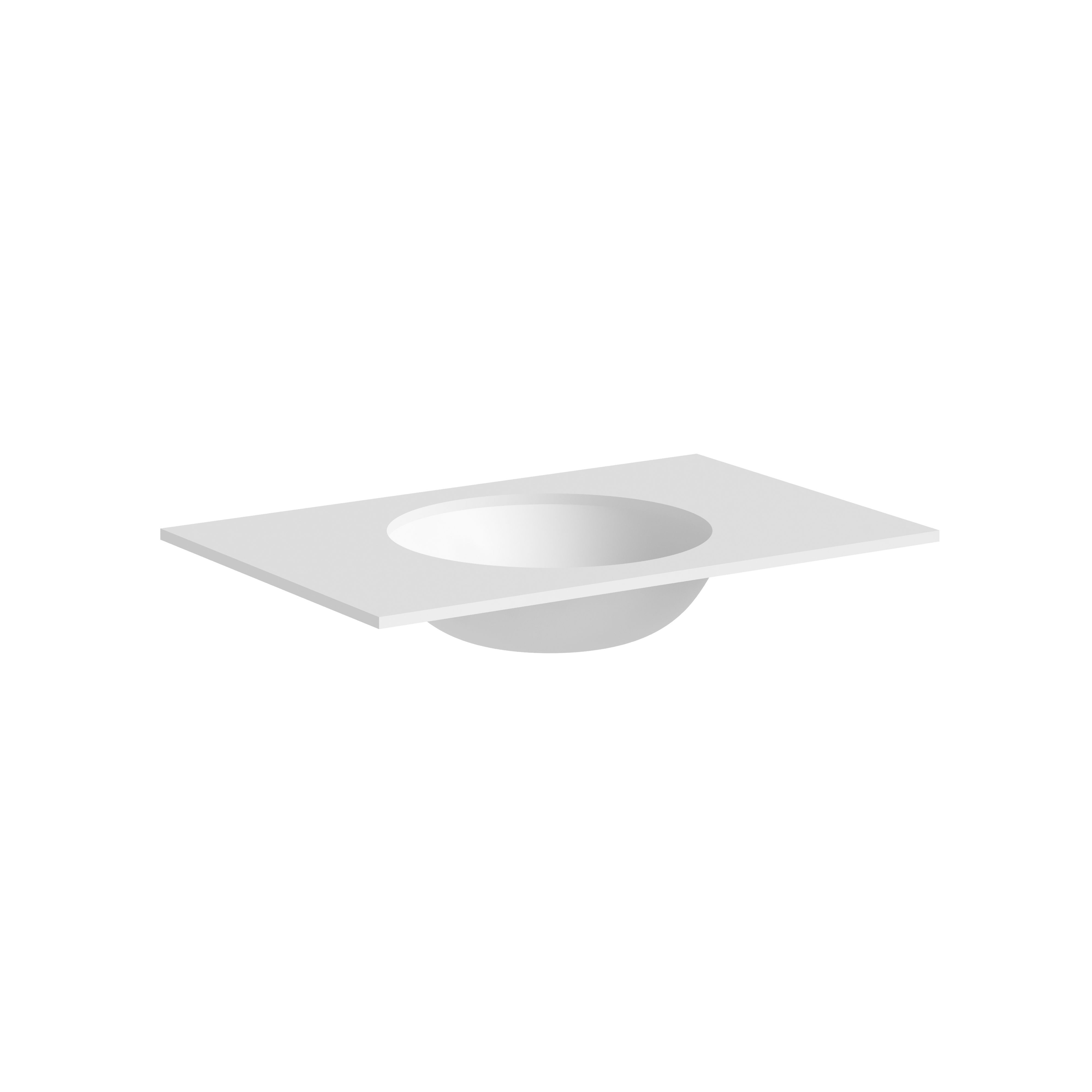 The Anara Solid Surface with Integrated 350mm Circle Basin 710 x 460 x 12mm Matt White