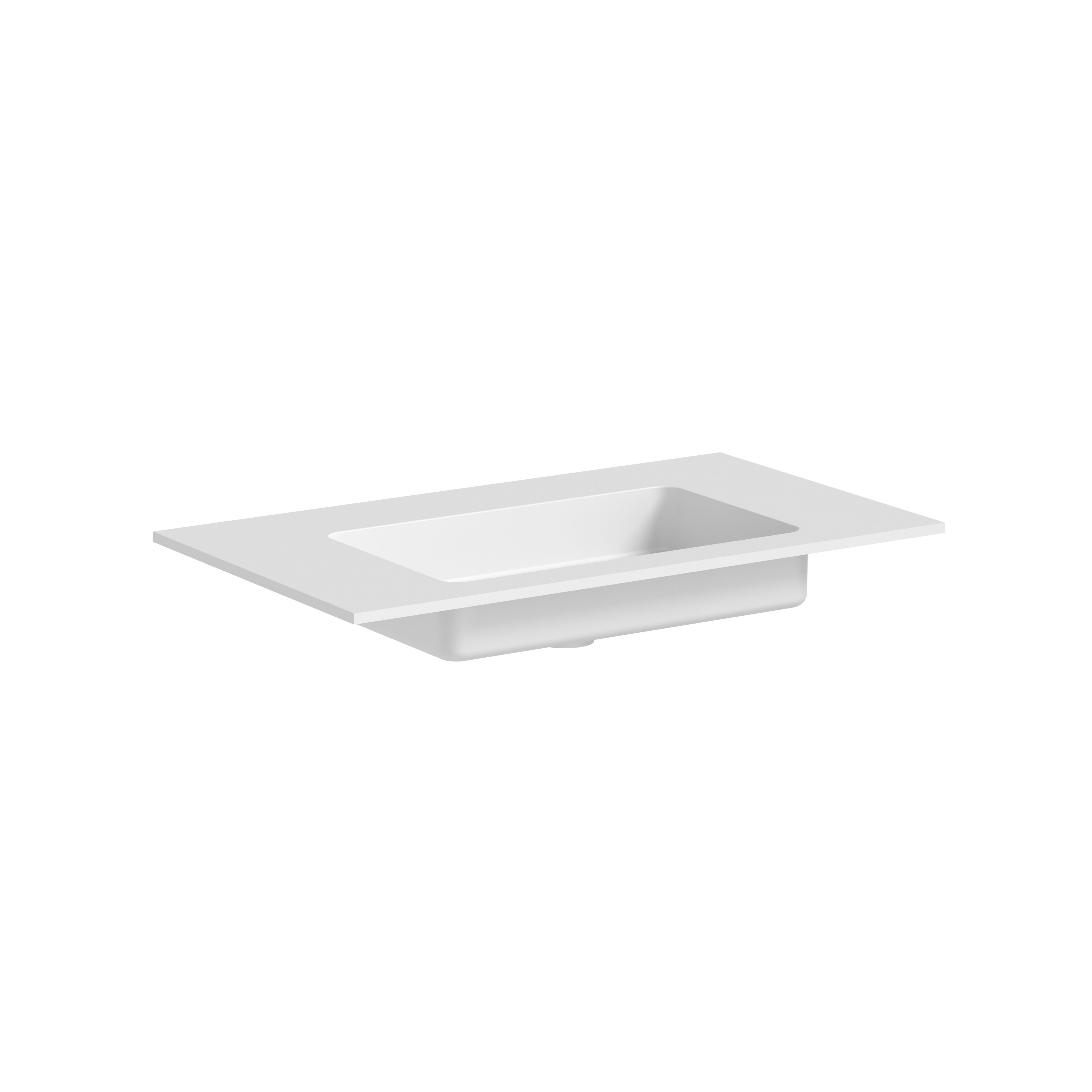 The Anara Solid Surface with Integrated 490 x 290mm Basin 810 x 460 x 12mm Matt White