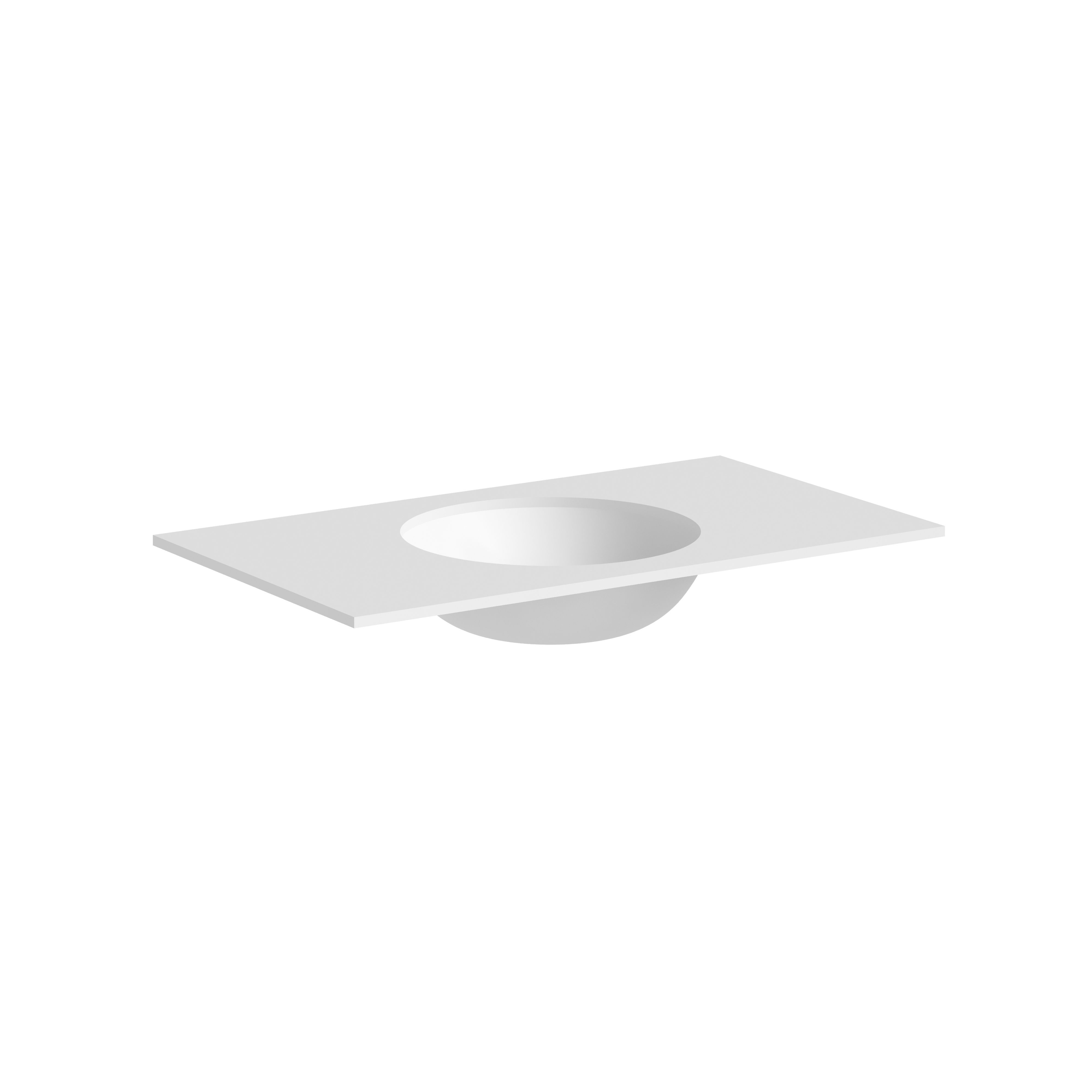 The Anara Solid Surface with Integrated 350mm Circle Basin 810 x 460 x 12mm Matt White