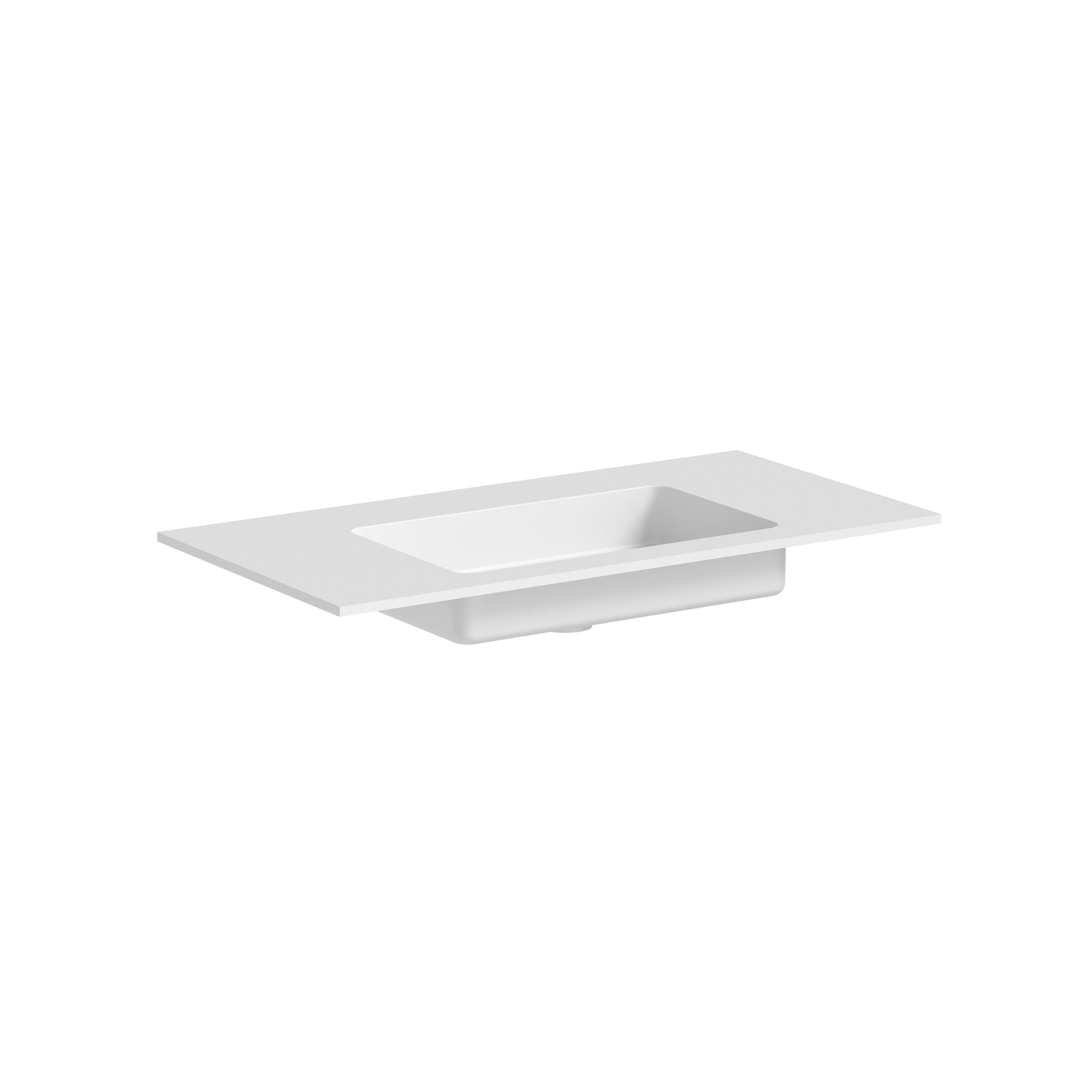 The Anara Solid Surface with Integrated 490 x 290mm Basin 910 x 460 x 12mm Matt White