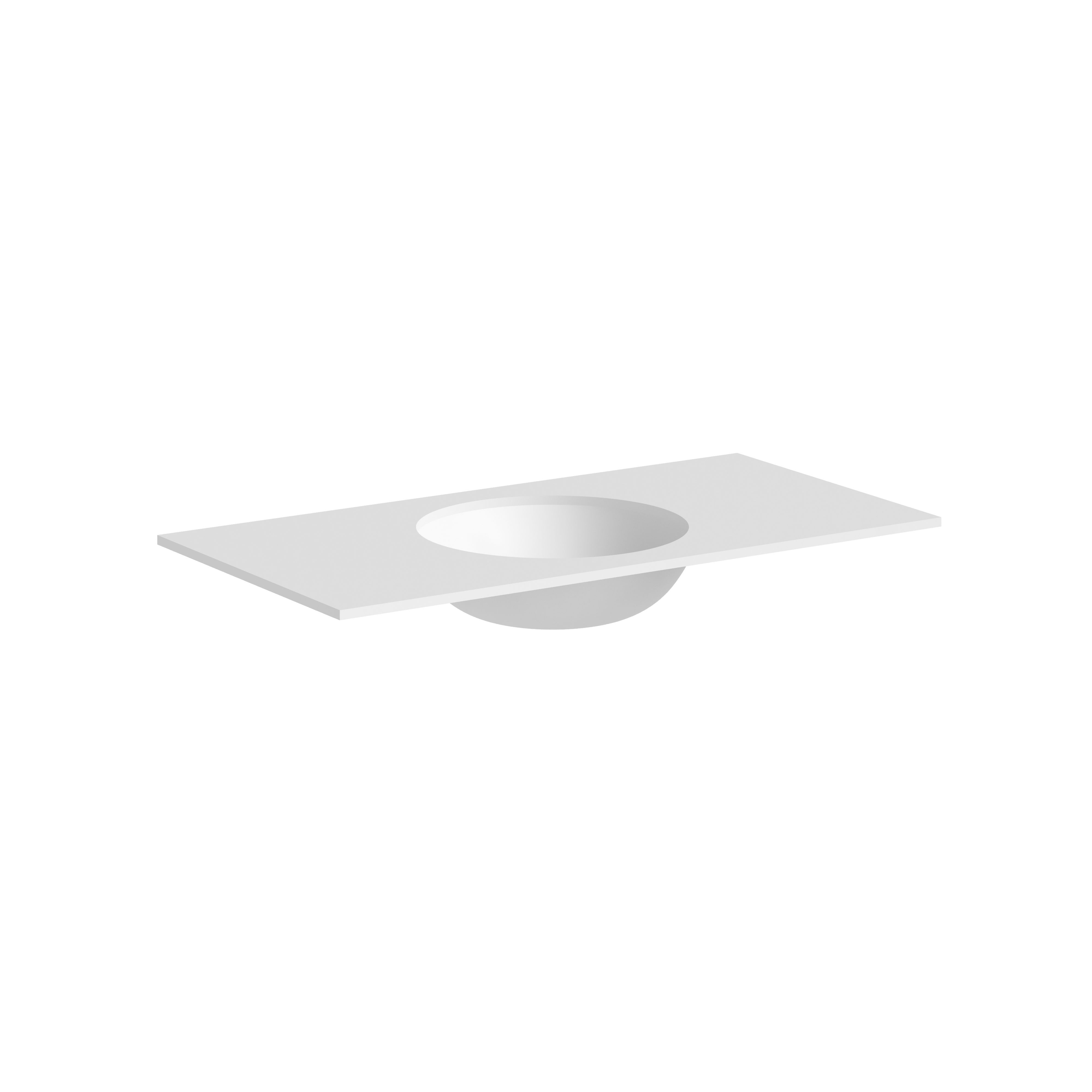 The Anara Solid Surface with Integrated 350mm Circle Basin 910 x 460 x 12mm Matt White