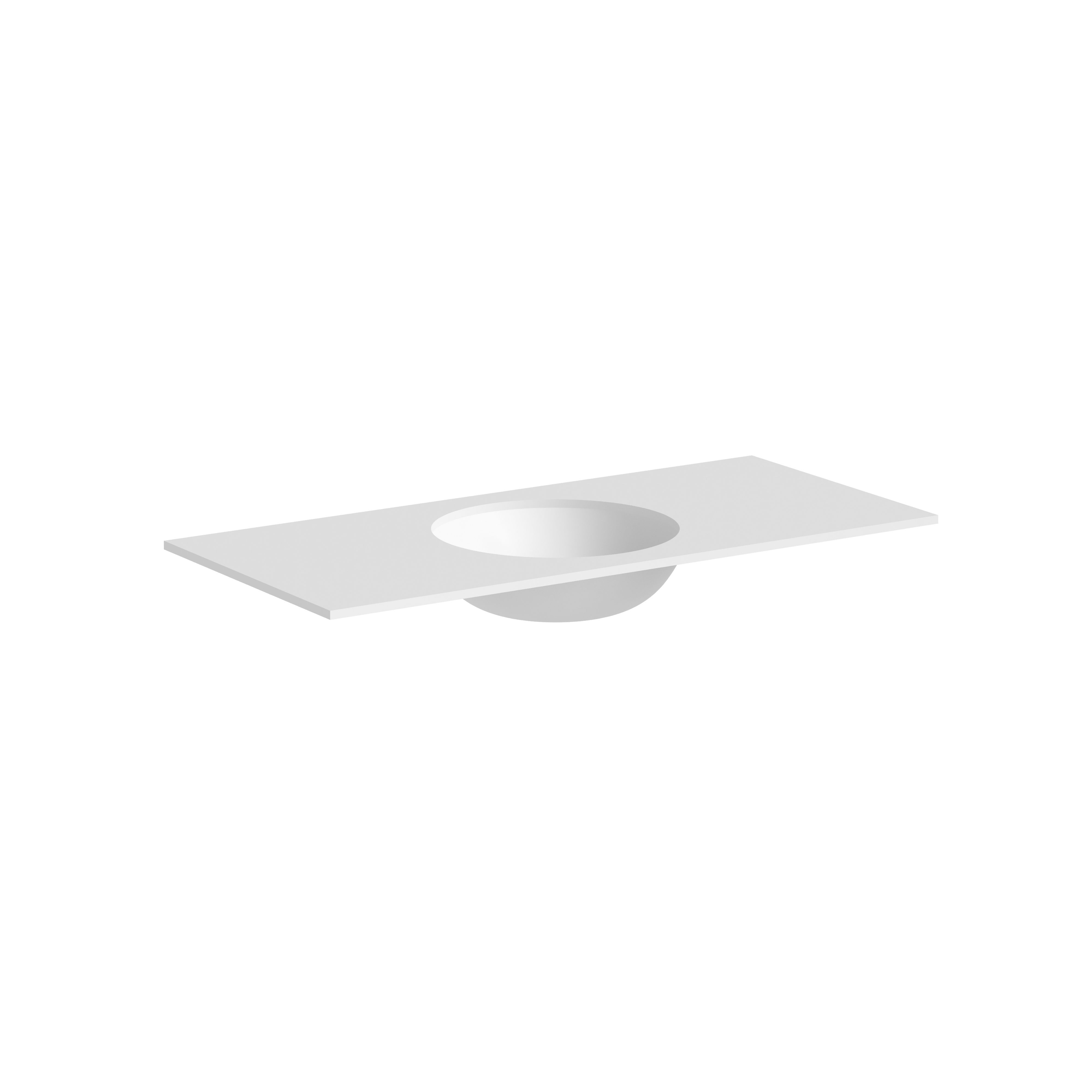 The Anara Solid Surface with Integrated 350mm Circle Basin 1010 x 460 x 12mm Matt White