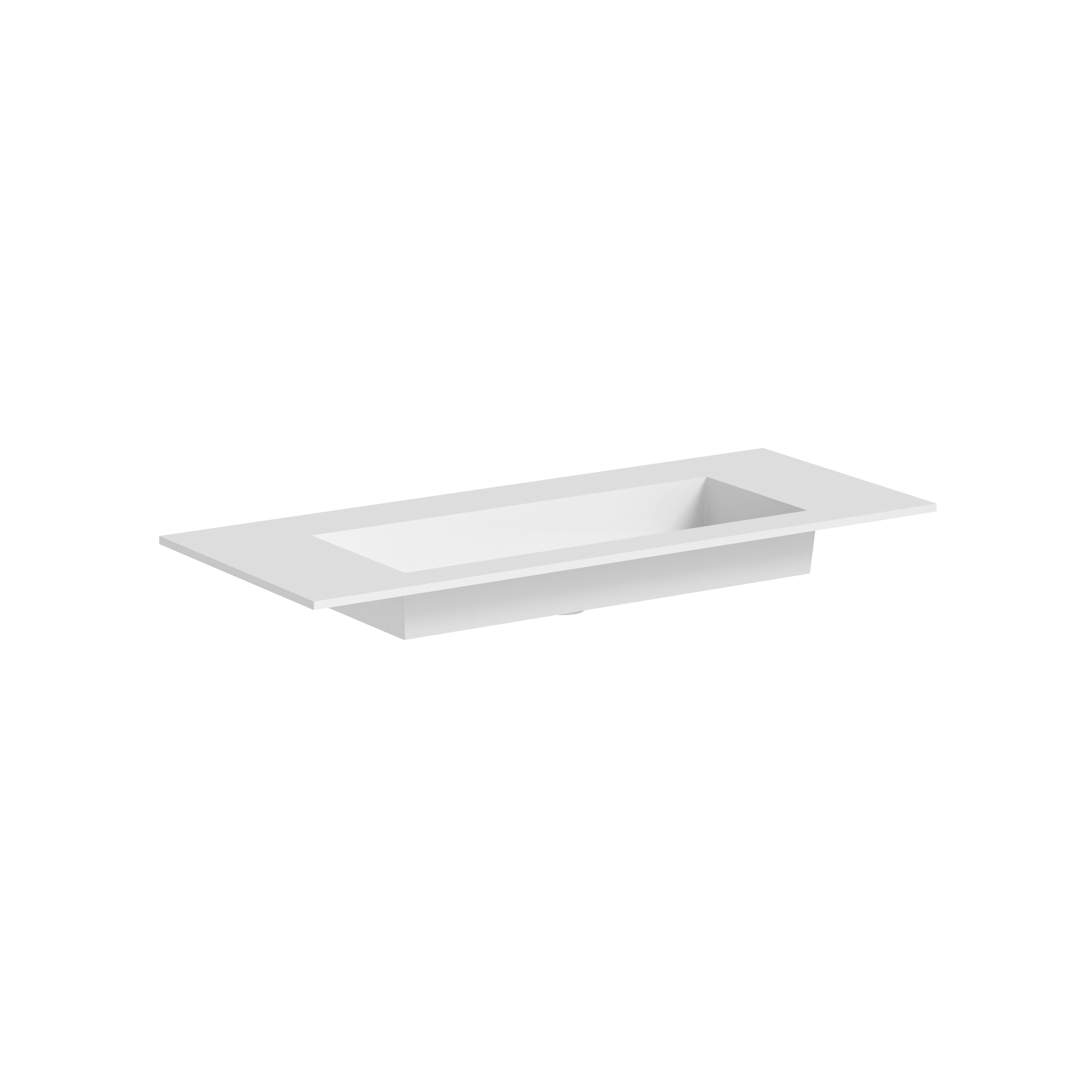 The Anara Solid Surface with Integrated 720 x 280mm Basin 1110 x 460 x 12mm Matt White