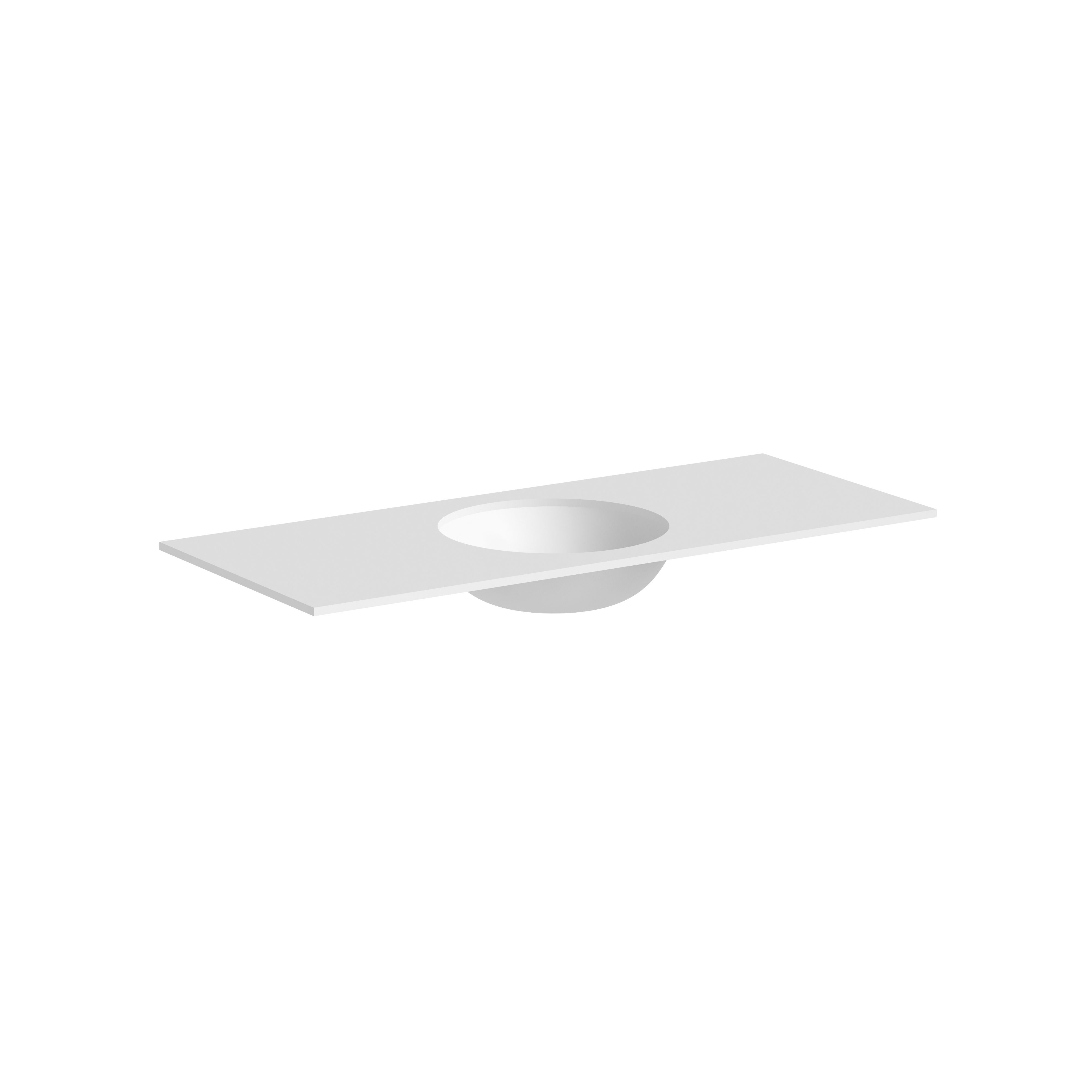 The Anara Solid Surface with Integrated 350mm Circle Basin 1110 x 460 x 12mm Matt White