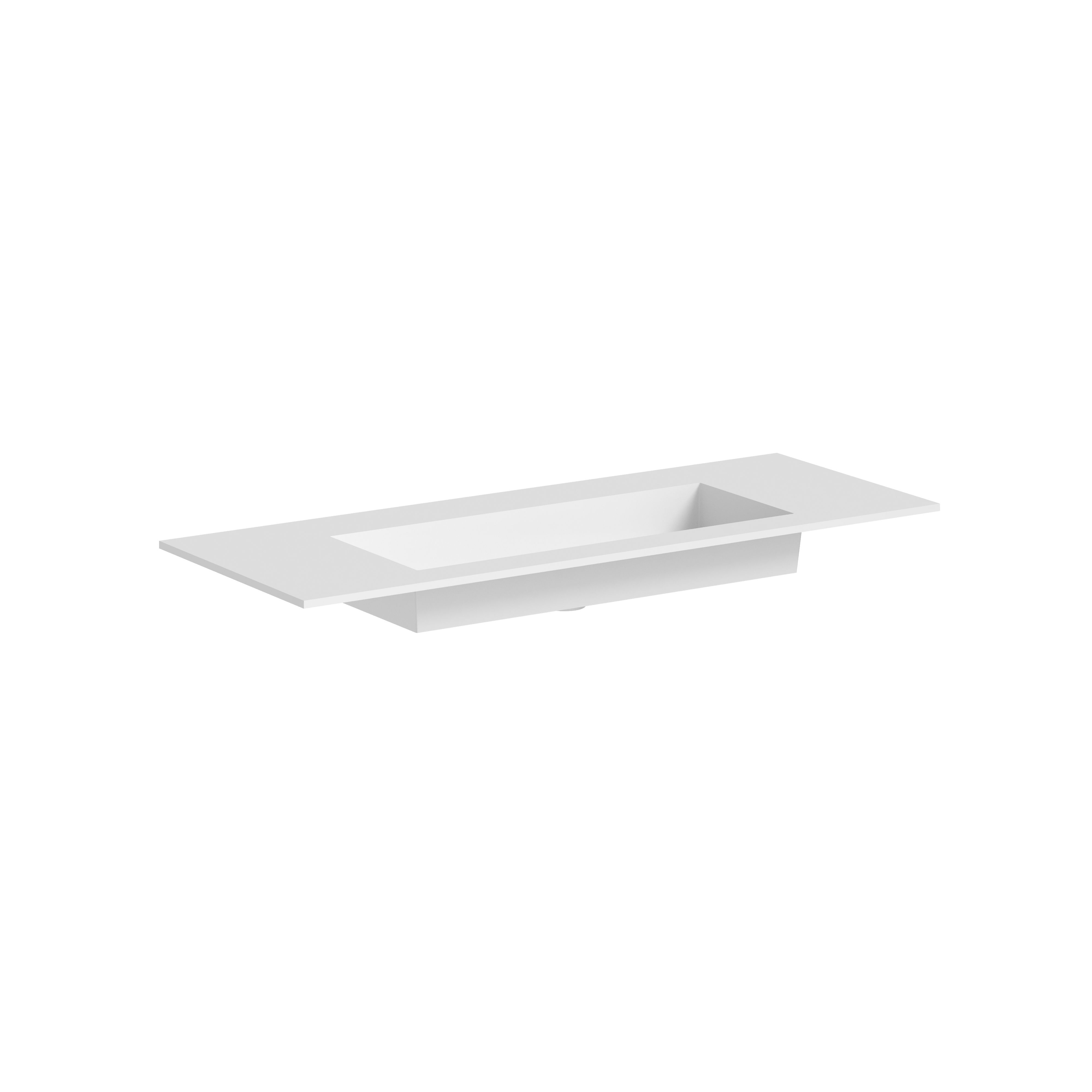 The Anara Solid Surface with Integrated 720 x 280mm Basin 1210 x 460 x 12mm Matt White