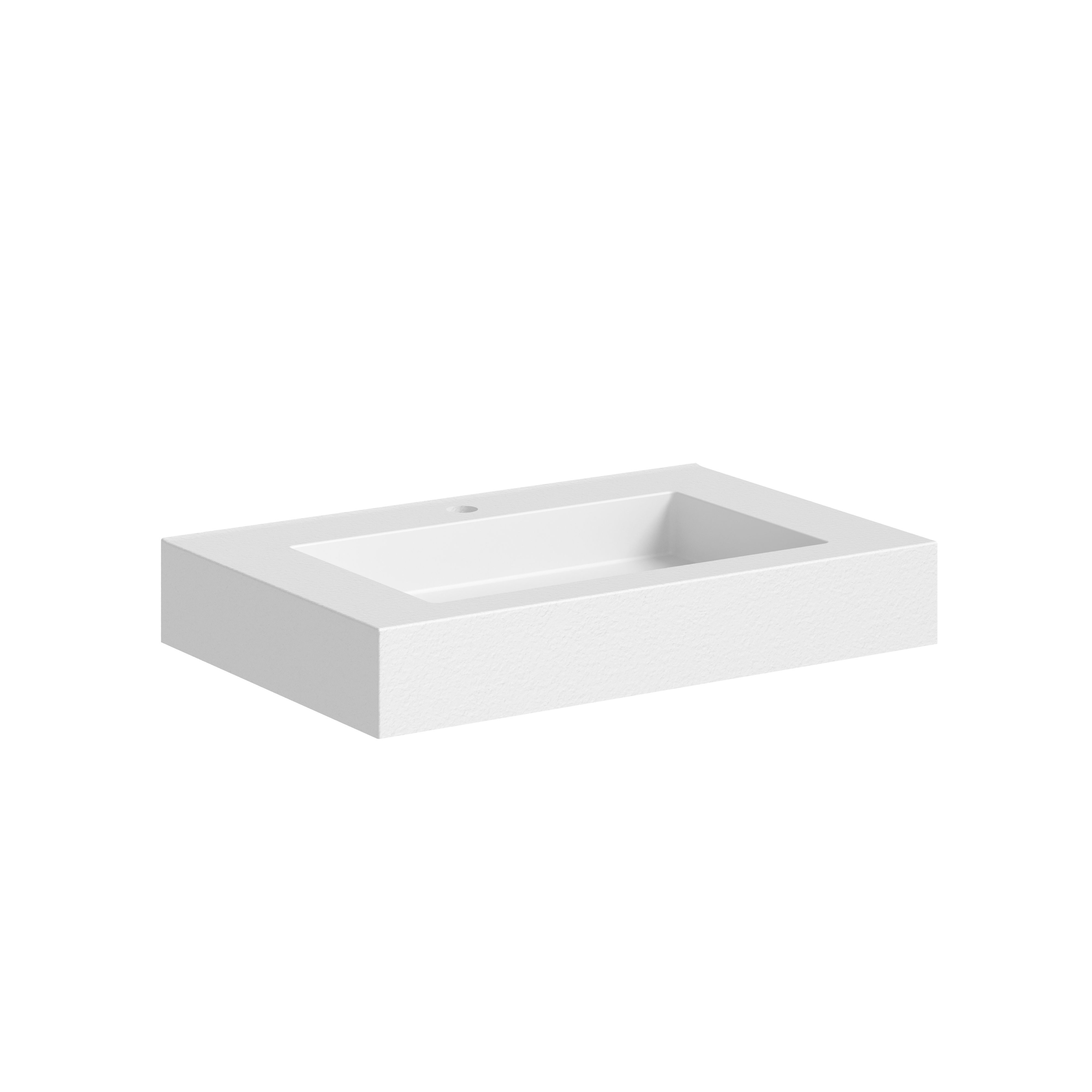 The Cheney Textured Countertop with Integrated Basin 710x460x110mm Matt White