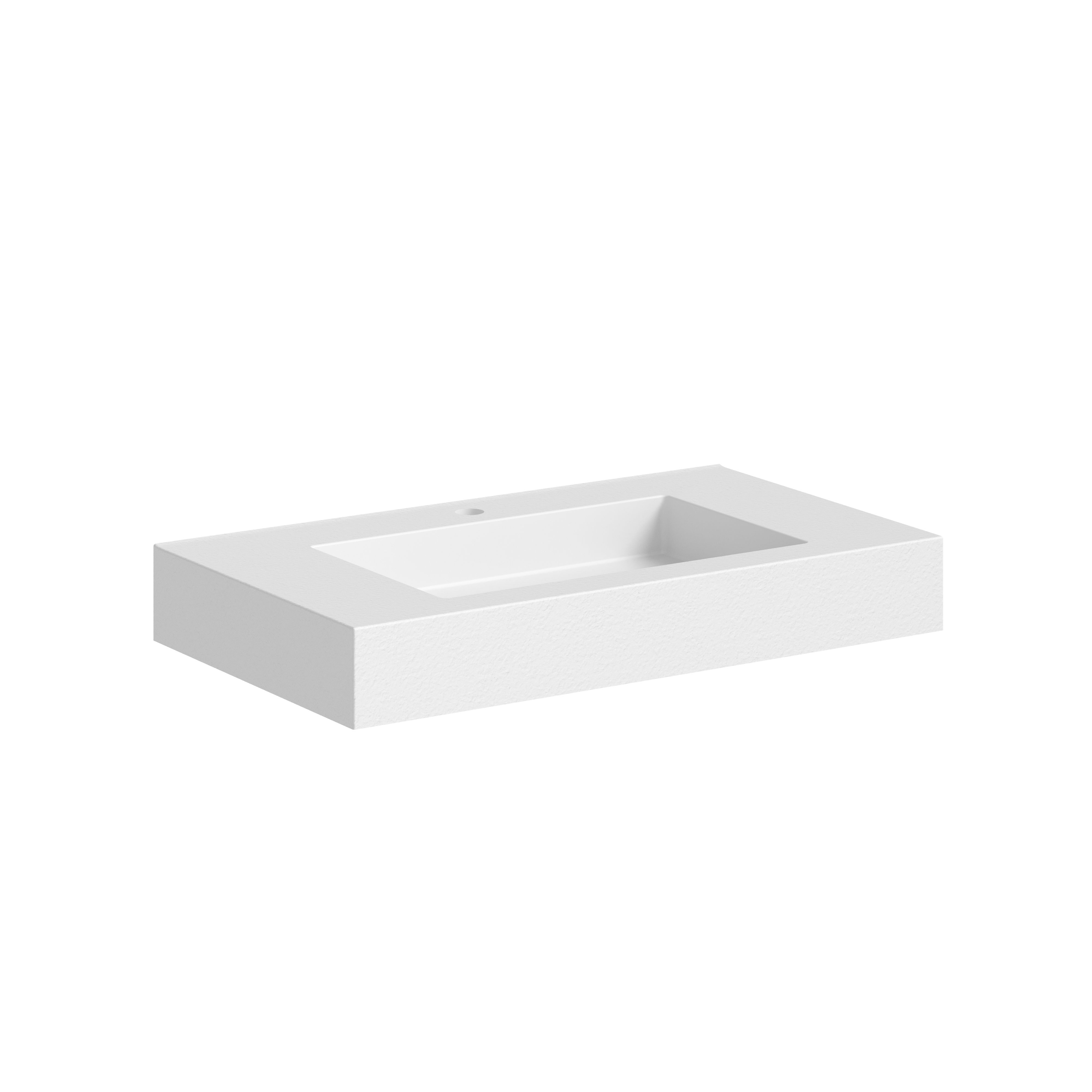 The Cheney Textured Countertop with Integrated Basin 810x460x110mm Matt White