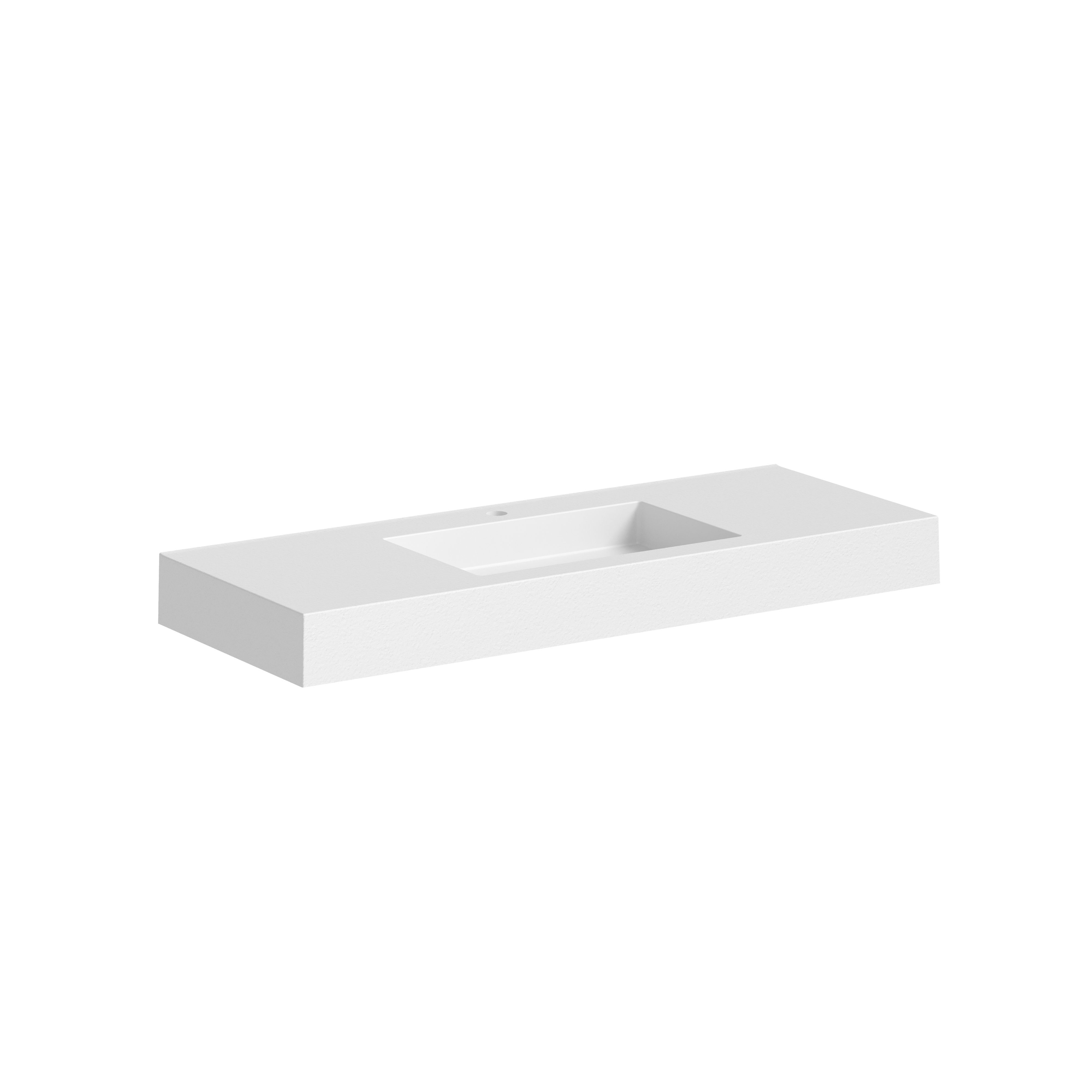 The Cheney Textured Countertop with Integrated Basin 1210x460x110mm Matt White