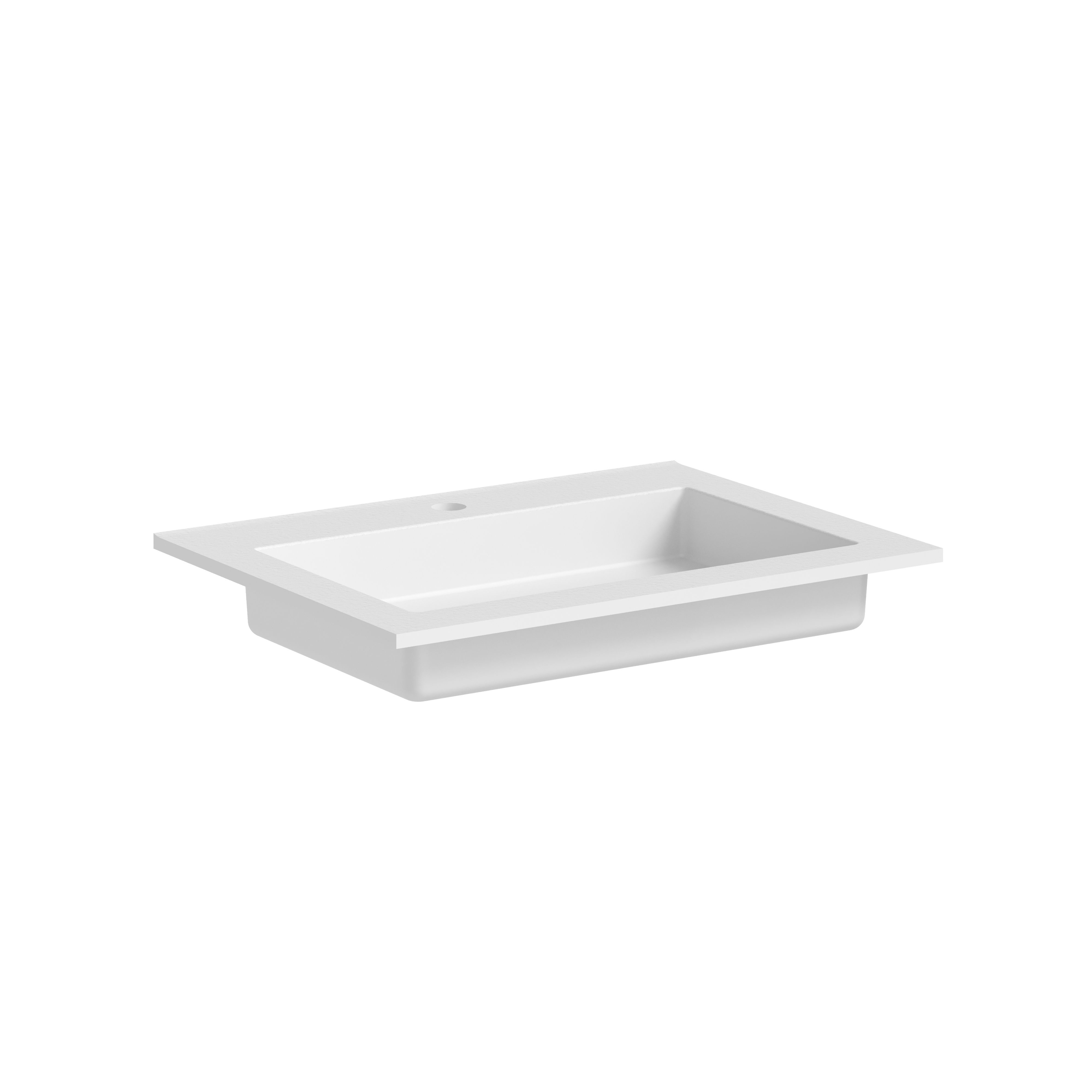 The Kiri Textured Countertop with Integrated Basin 610x460x105mm Matt White