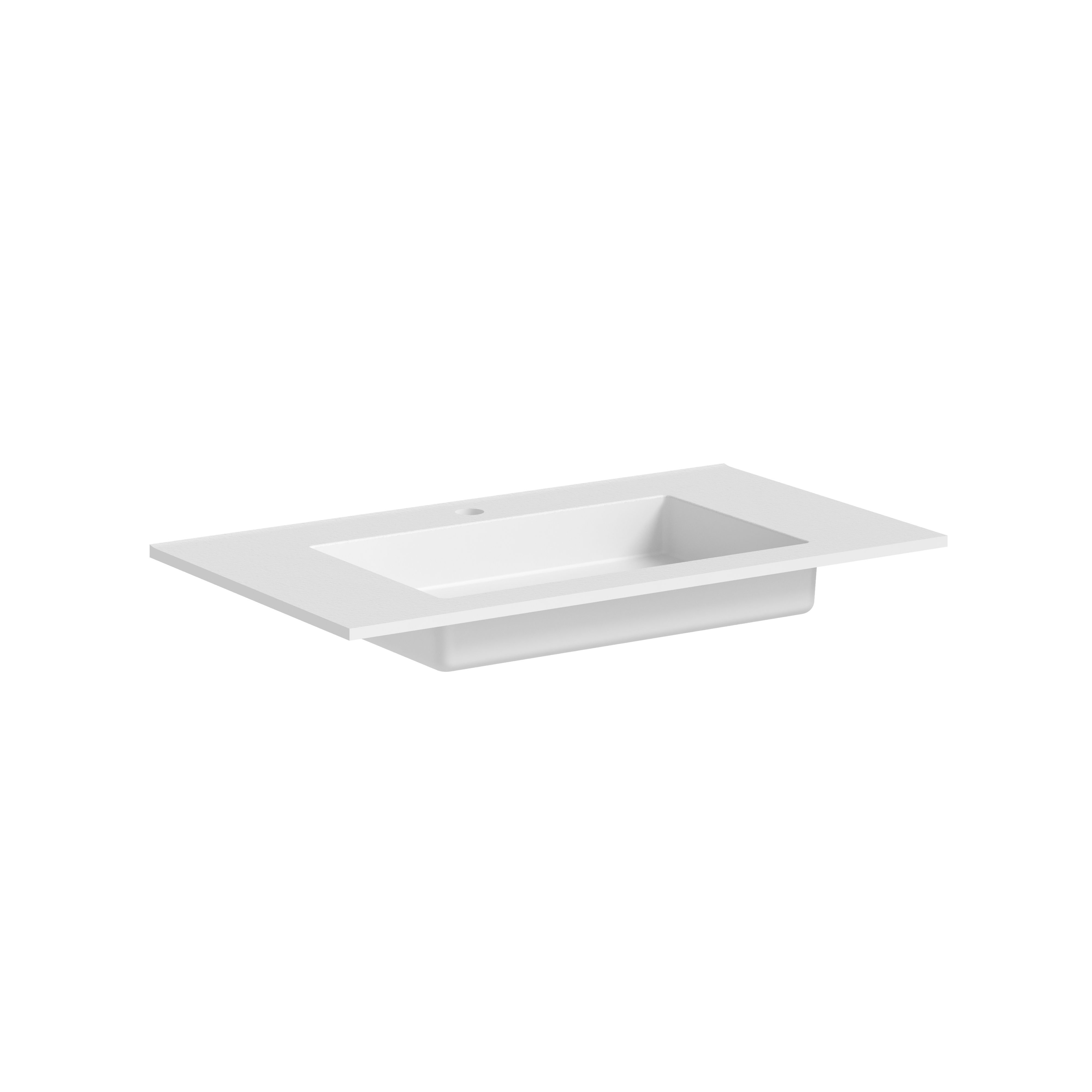 The Kiri Textured Countertop with Integrated Basin 810x460x105mm Matt White 