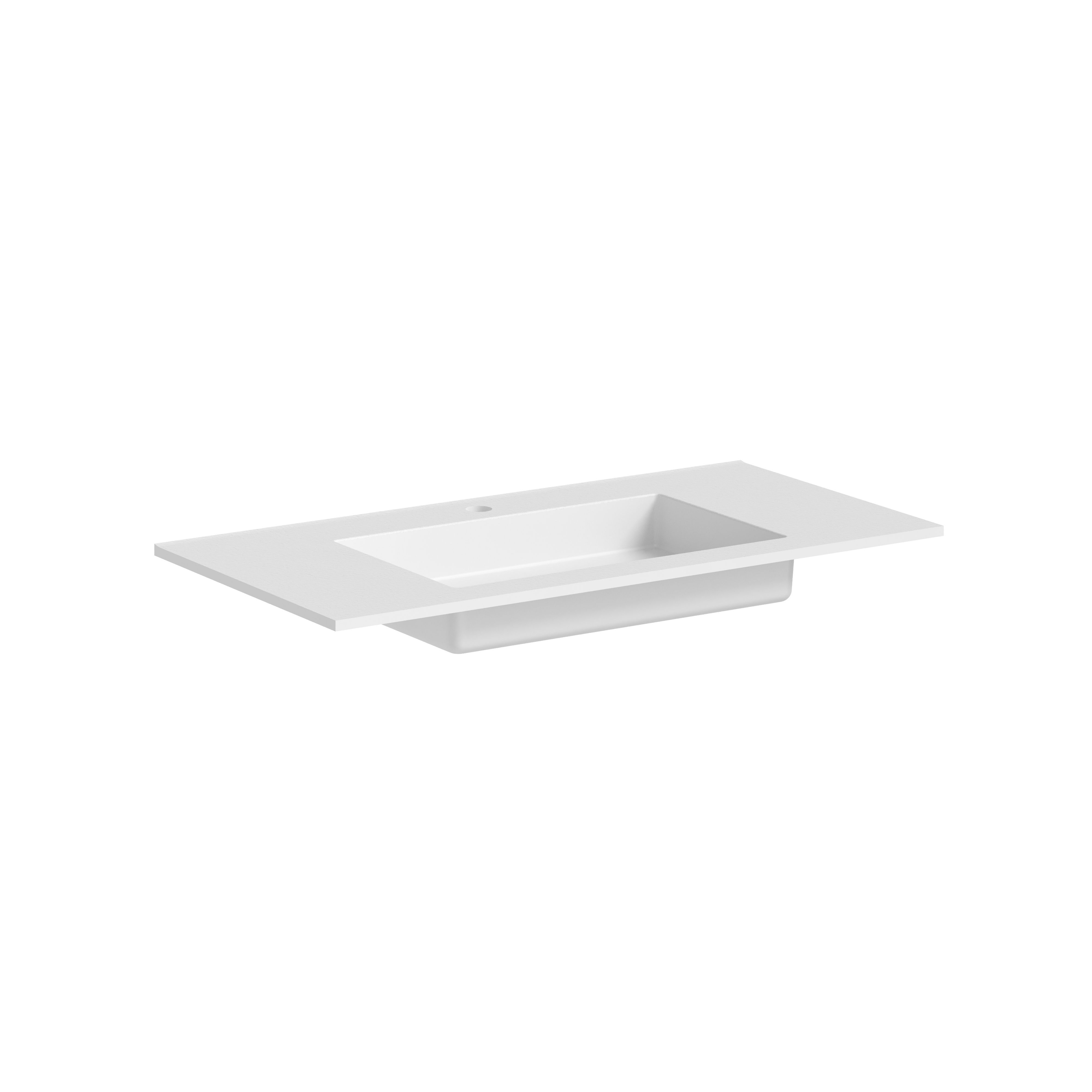 The Kiri Textured Countertop with Integrated Basin 910x460x105mm Matt White 