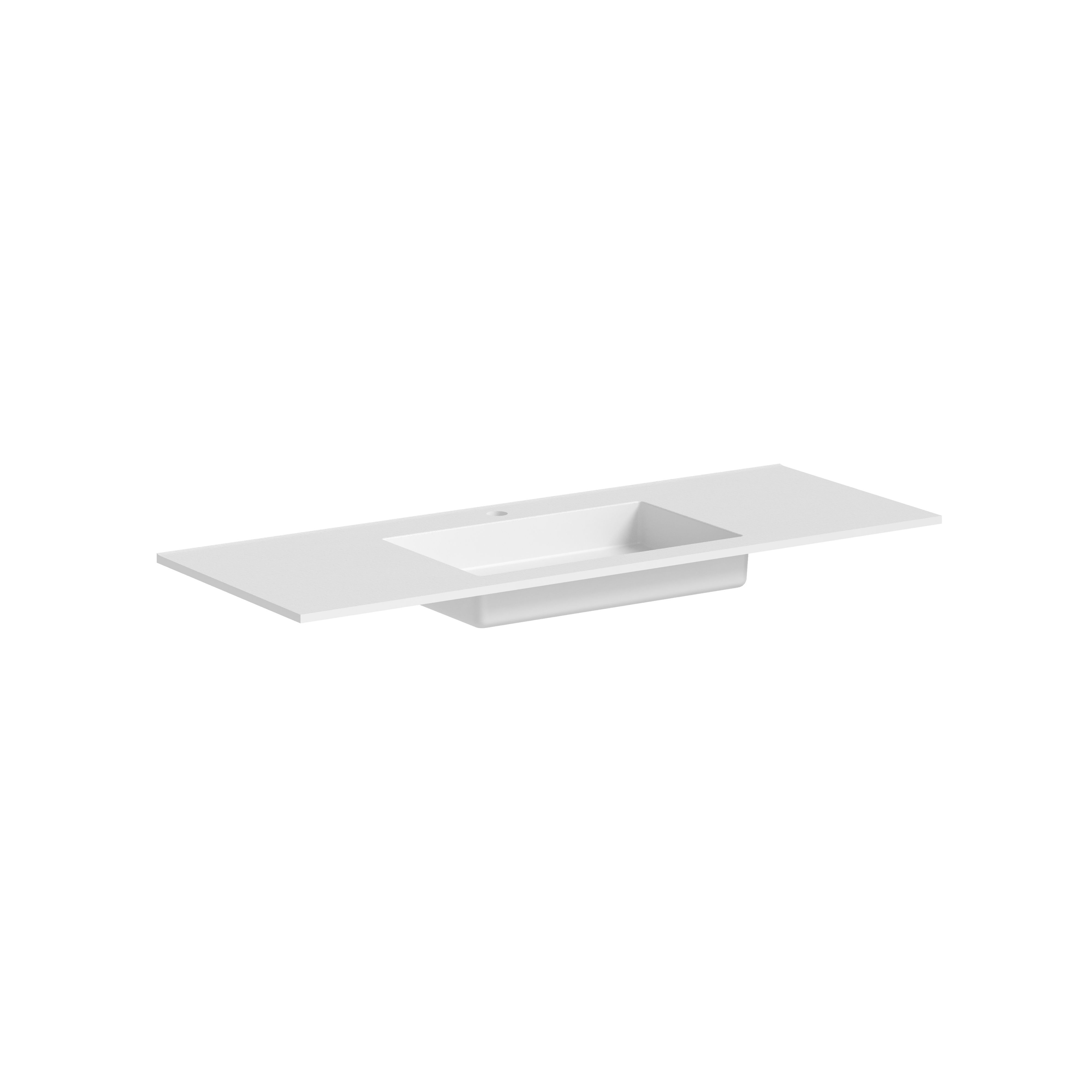 The Kiri Textured Countertop with Integrated Basin 1210x460x105mm Matt White