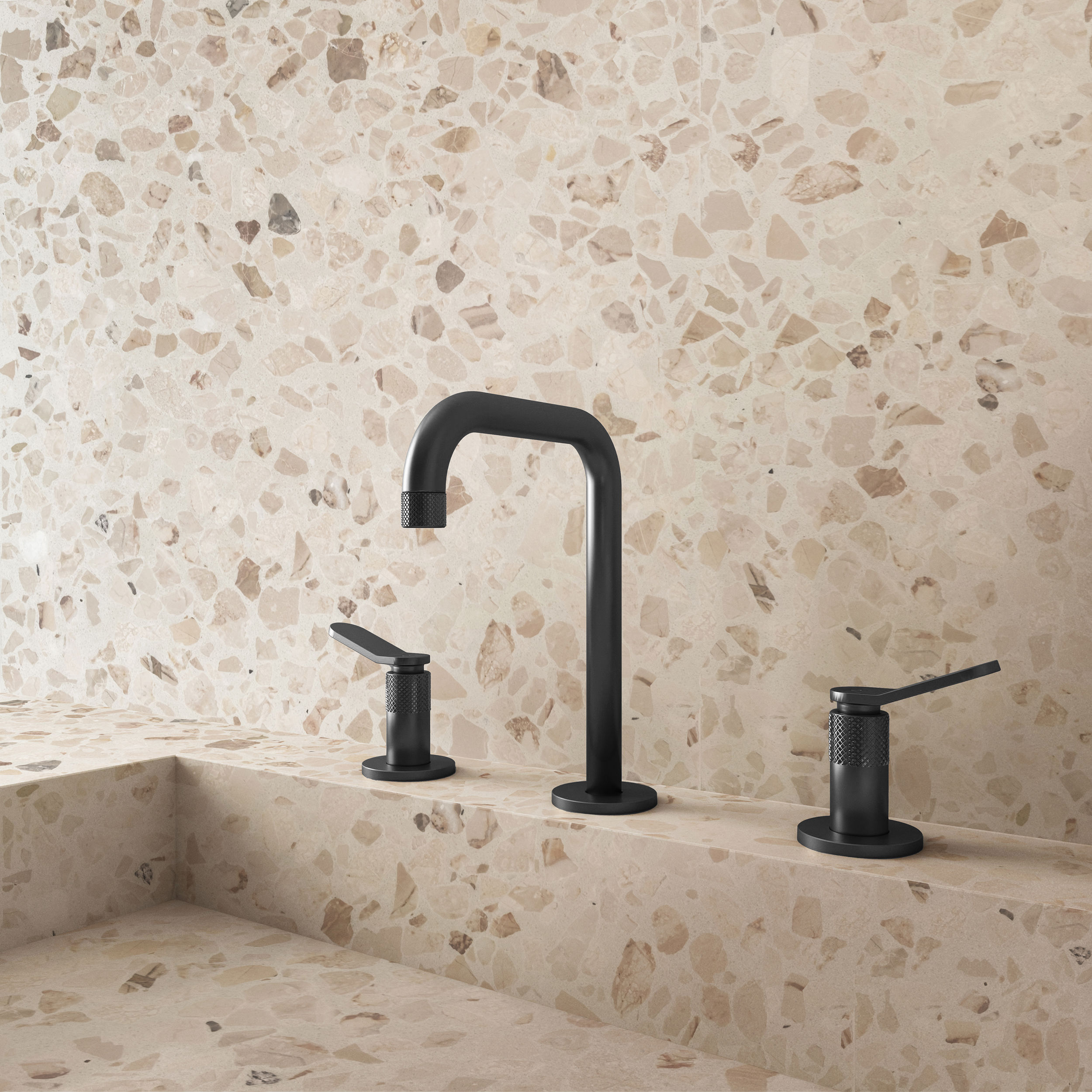 The Calix Basin 3H Deck Mounted Tap Set