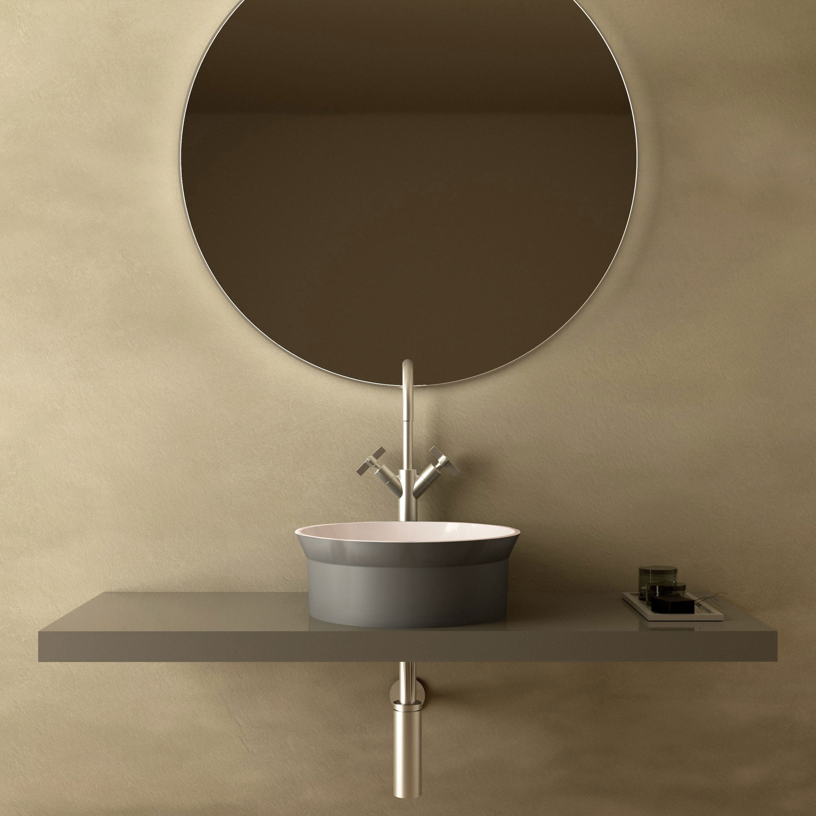 The Ayla Countertop Round Basin & Waste Cover 400x400mm