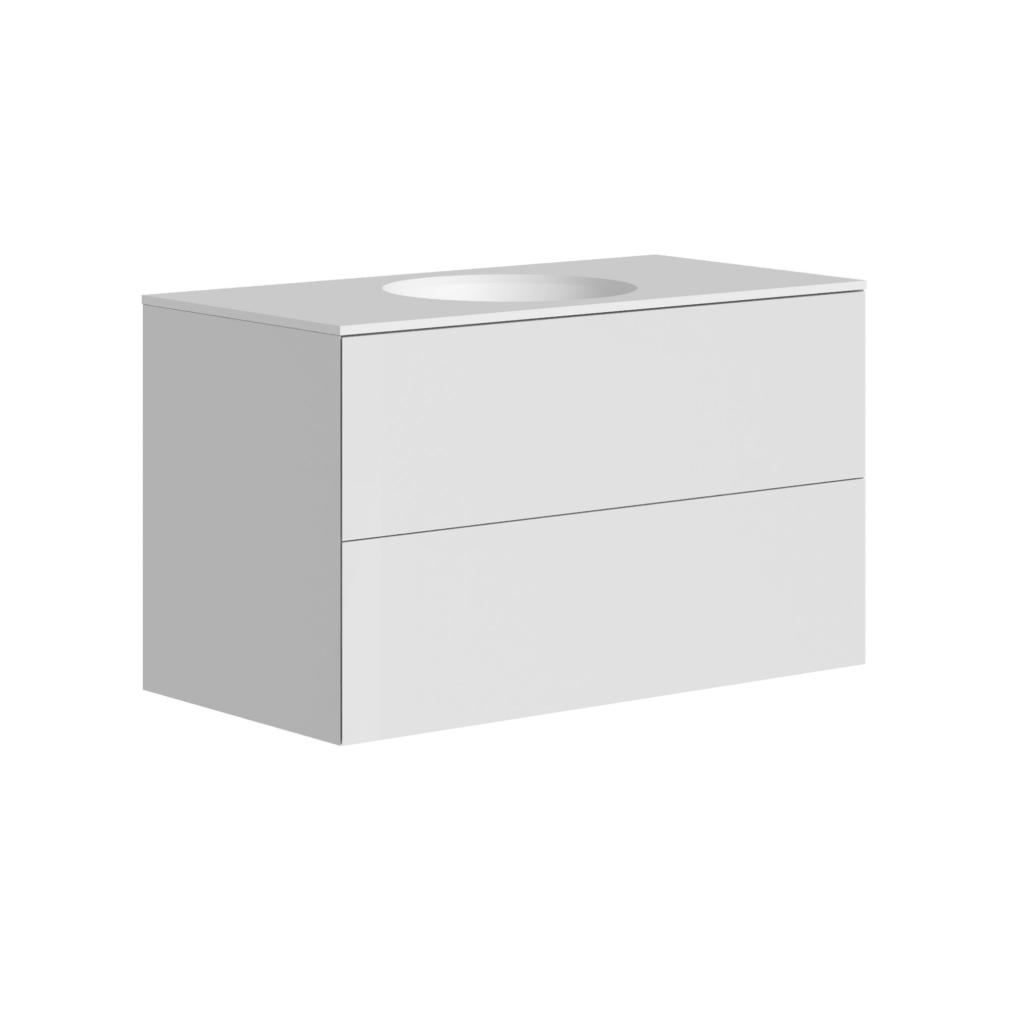 The Ellery Washbasin Push Open Unit 1100x520mm with Circle Basin