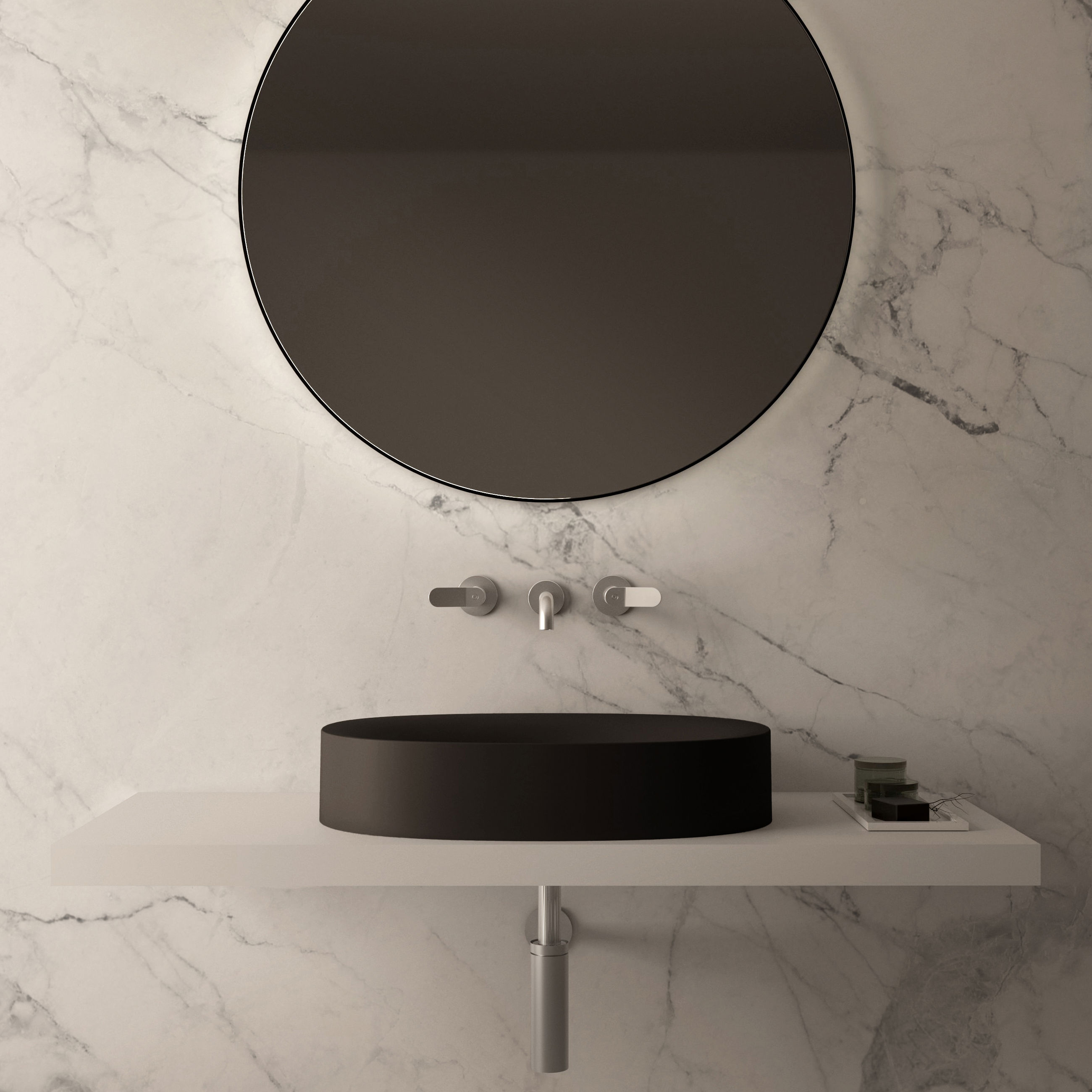 The Benton Countertop Basin & Waste Cover 600x400mm