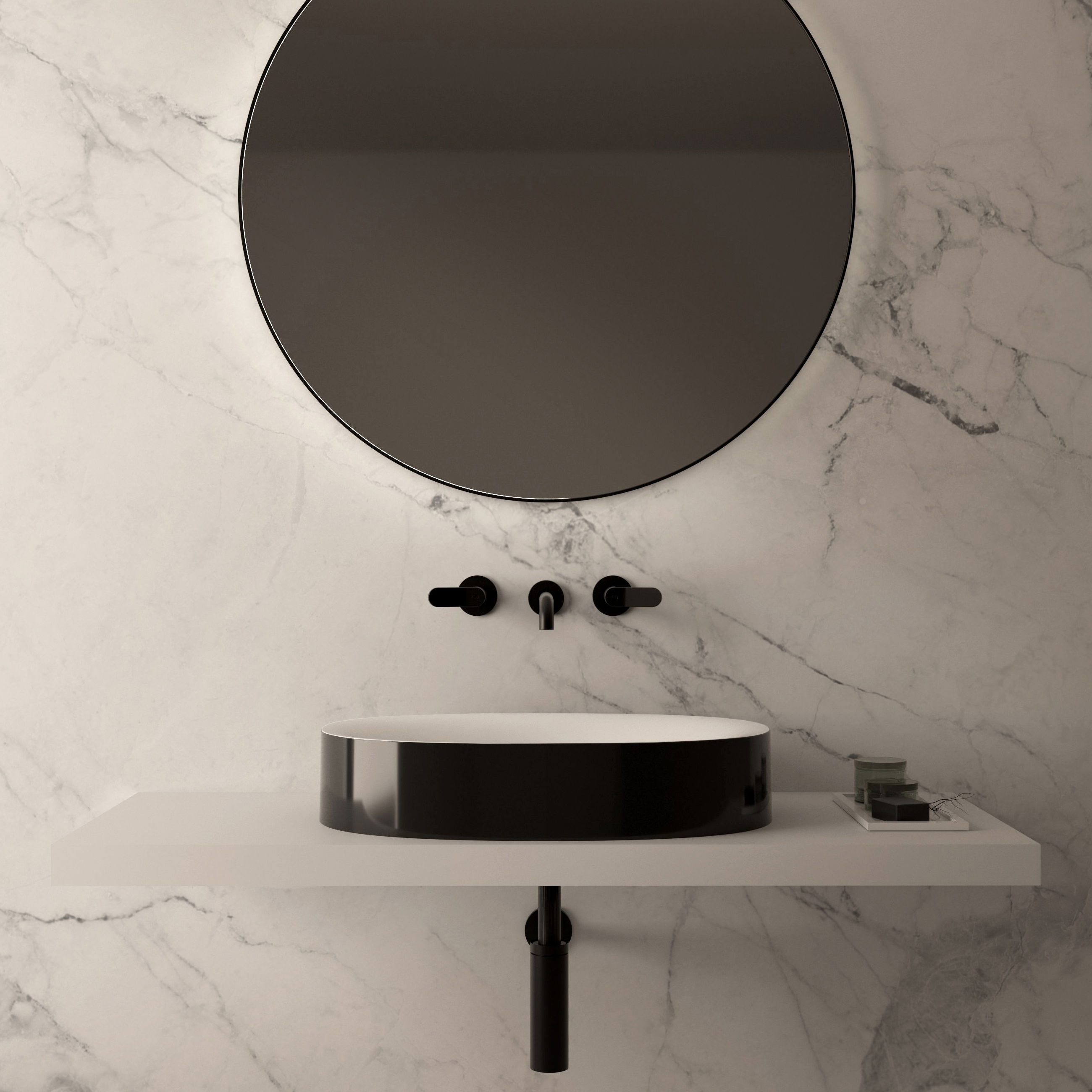 The Benton Countertop Basin & Waste Cover 600x400mm