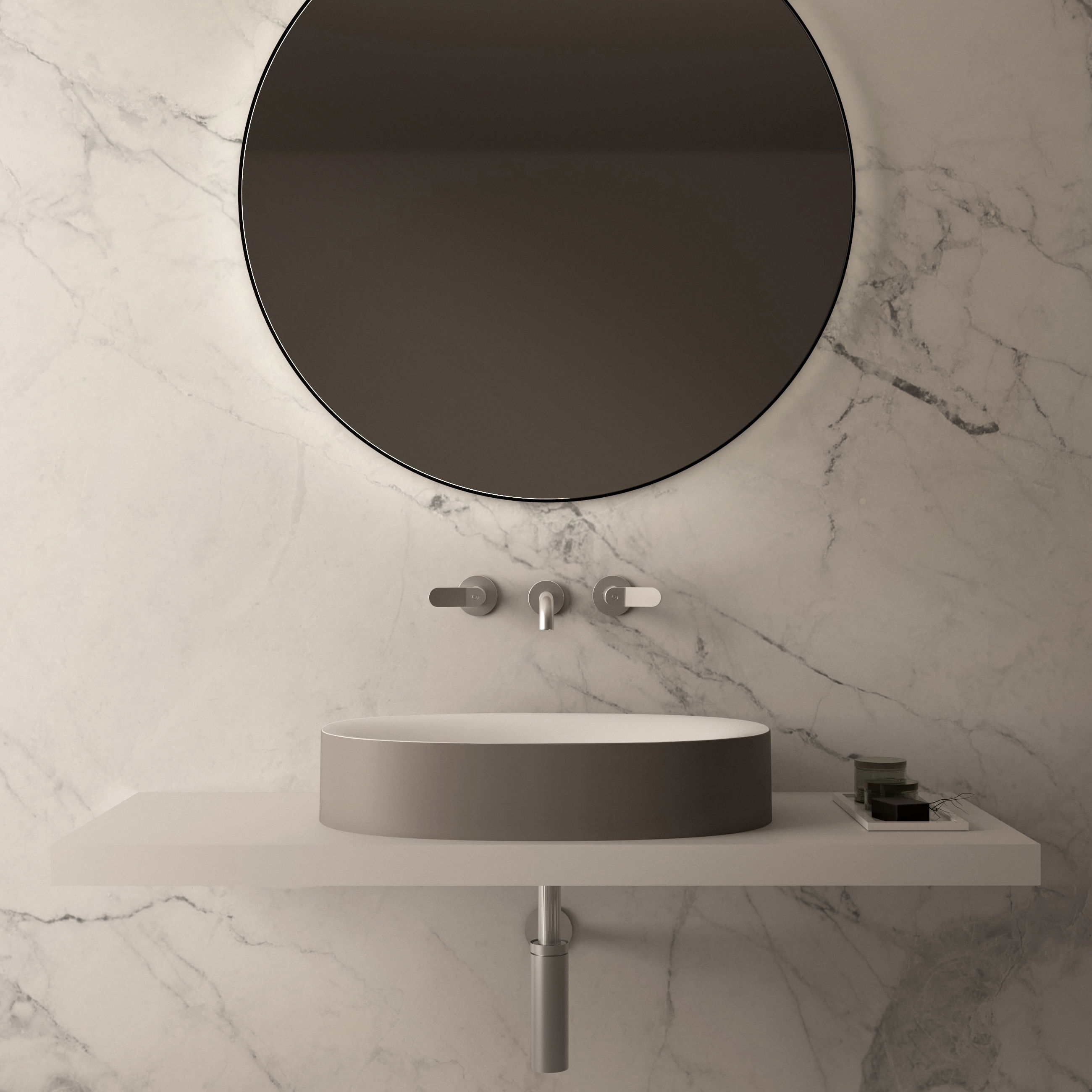 The Benton Countertop Basin & Waste Cover 600x400mm