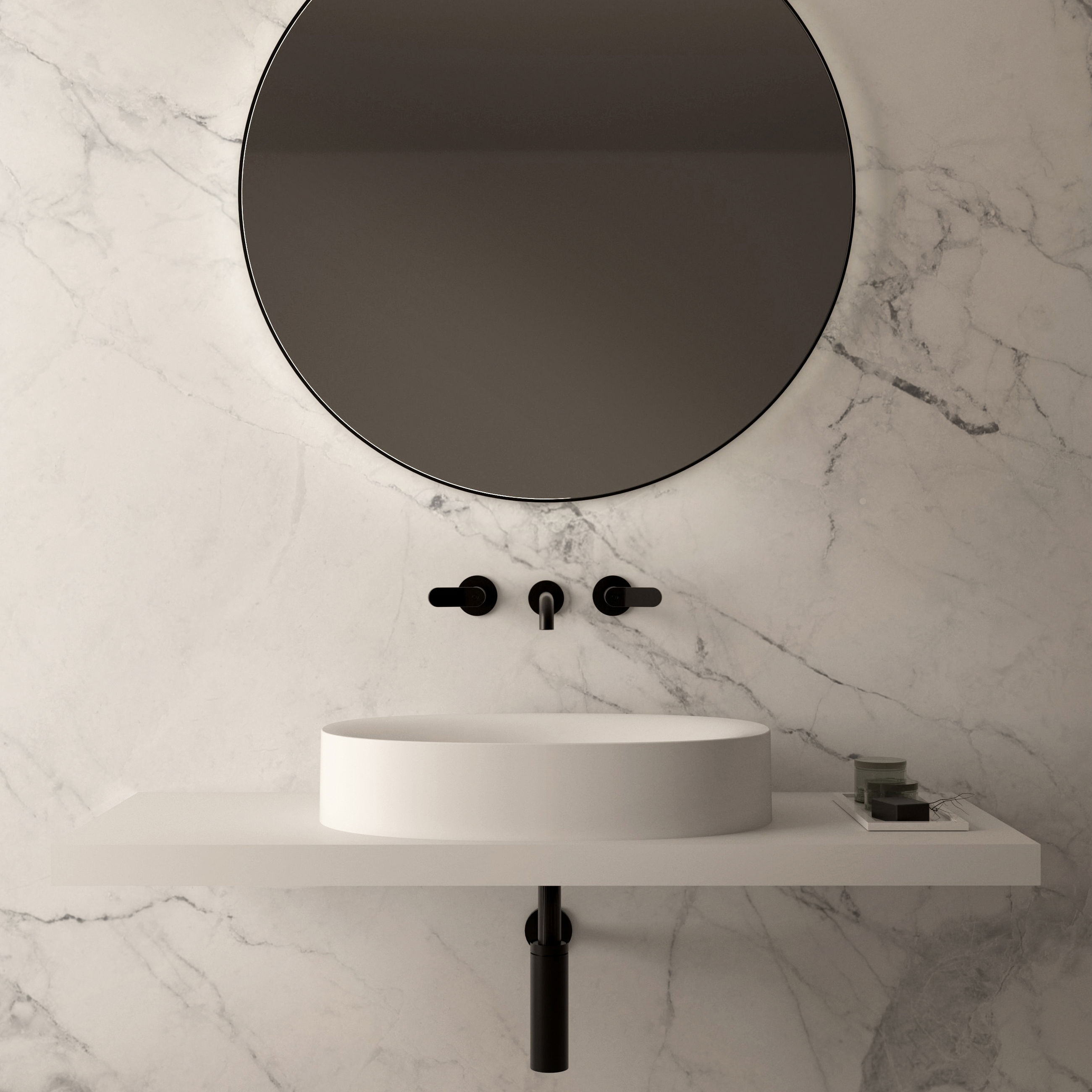 The Benton Countertop Basin & Waste Cover 600x400mm