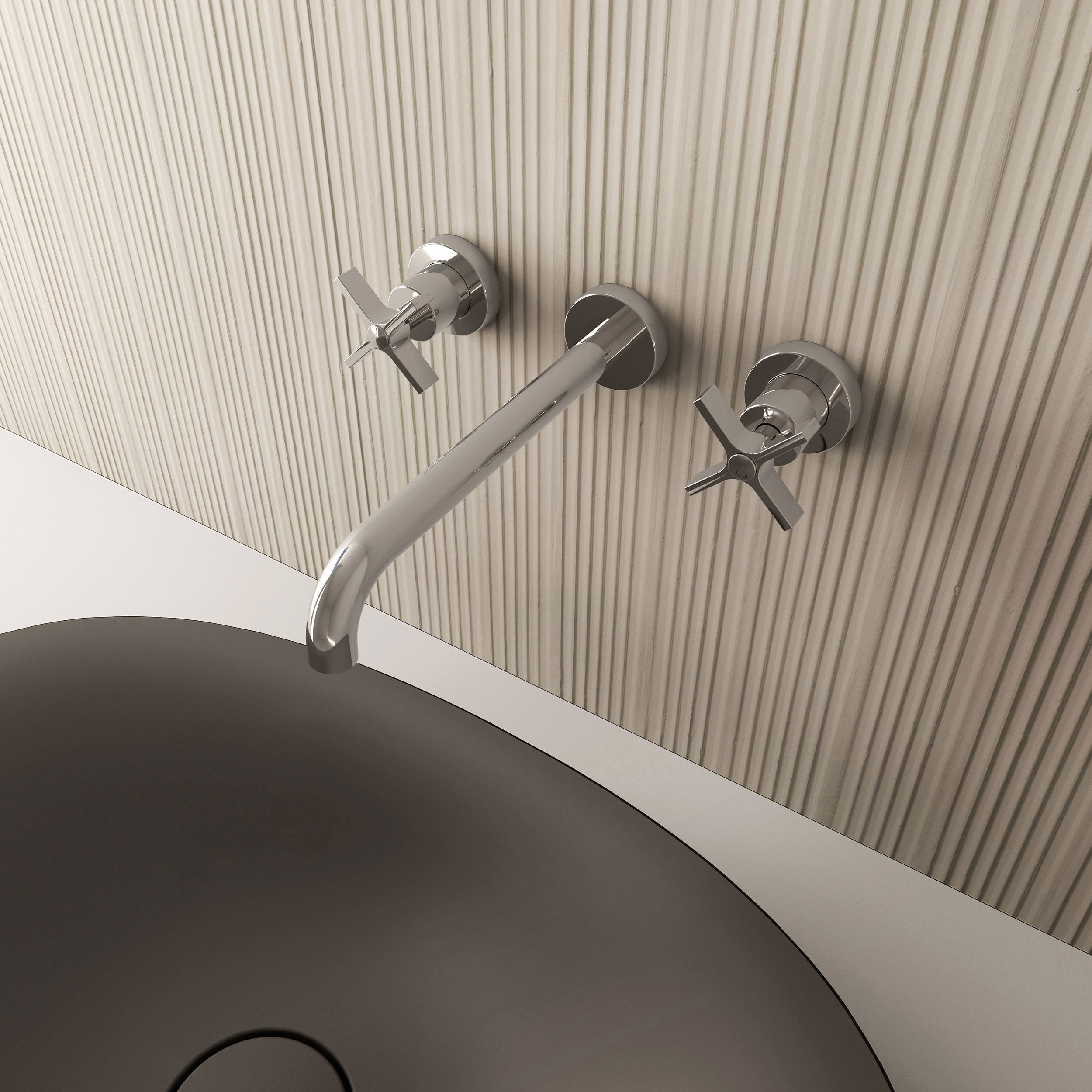 The Clover Basin 3H Wall Mounted Tap Set