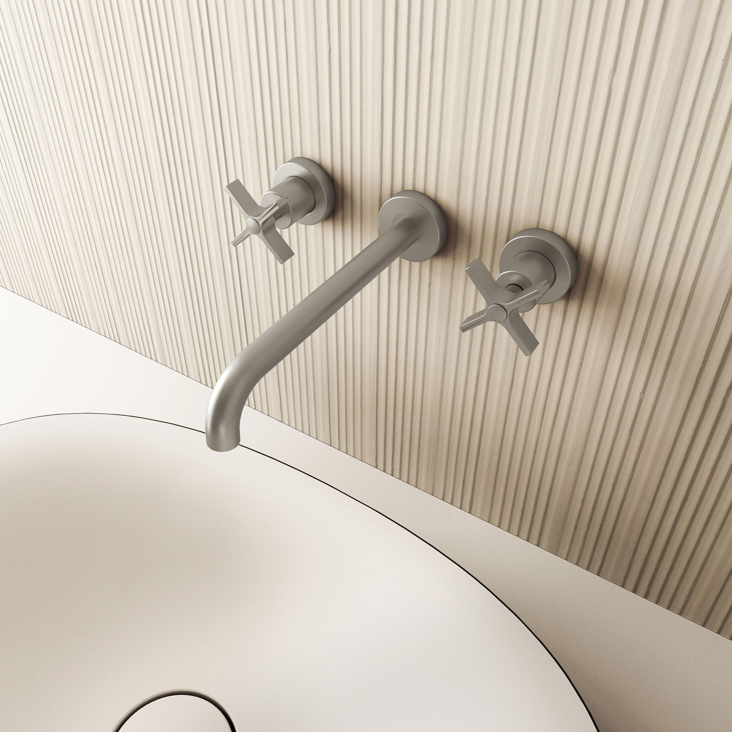 The Clover Basin 3H Wall Mounted Tap Set