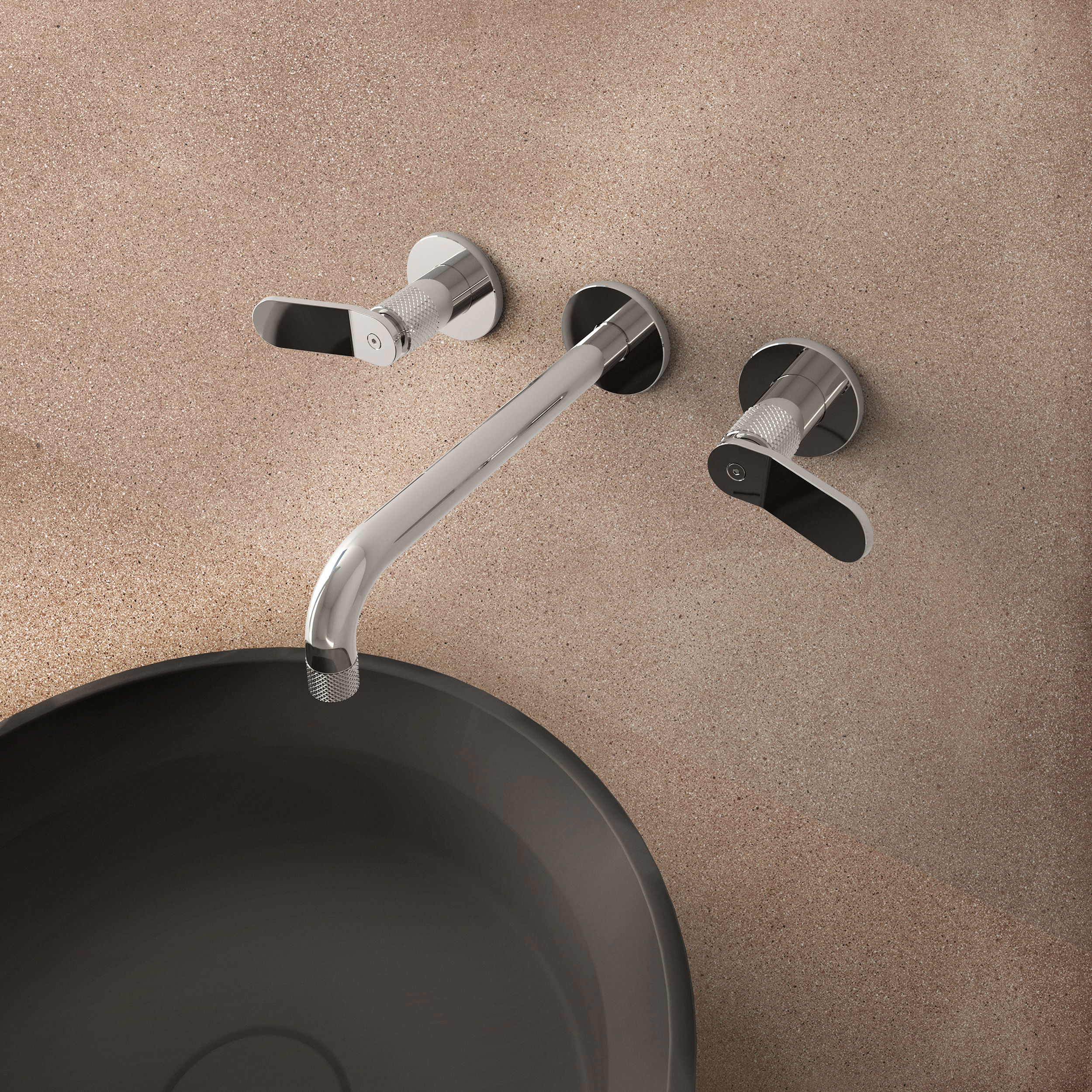 The Calix Basin 3H Wall Mounted Tap Set