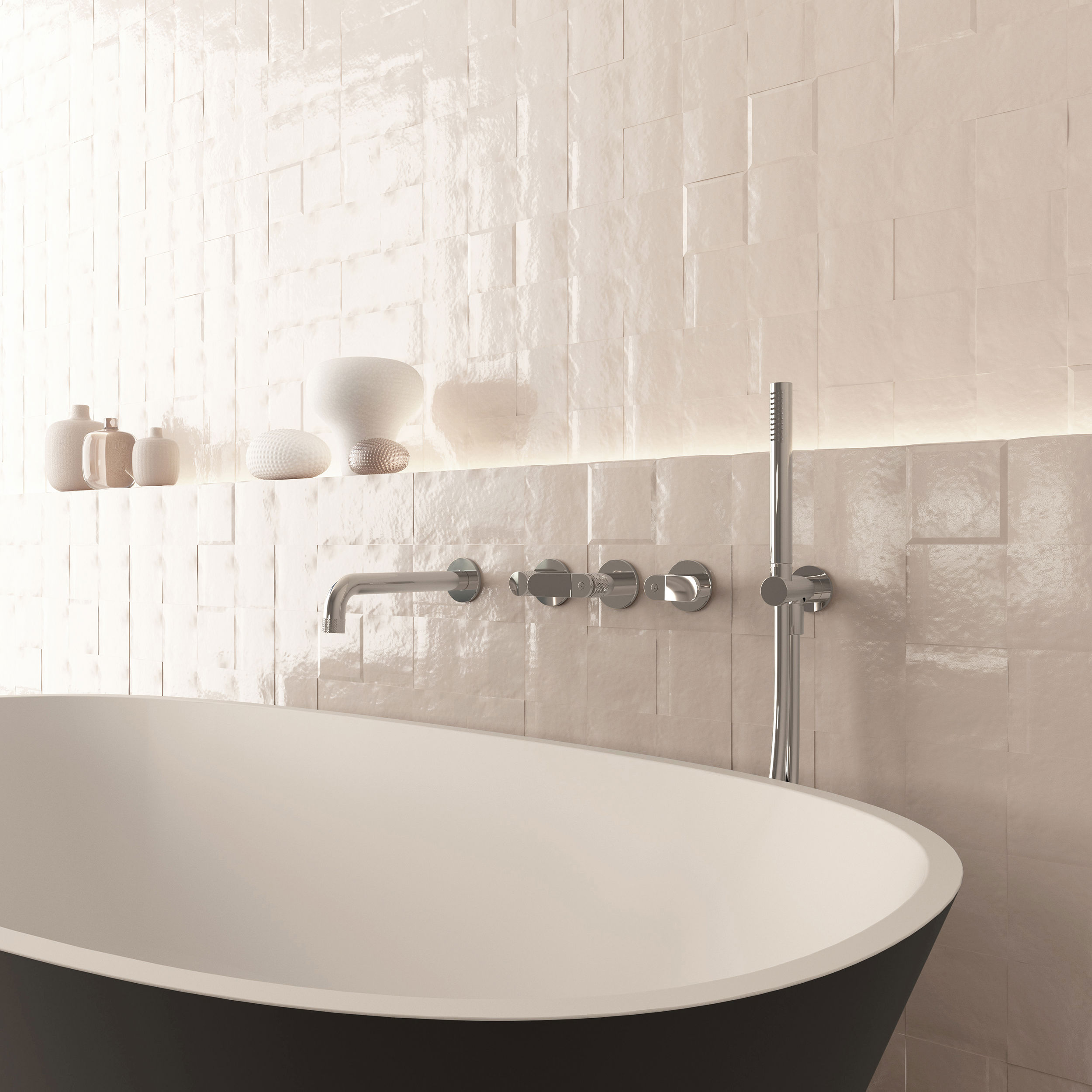 The Calix Bath Shower Mixer Tap Wall Mounted