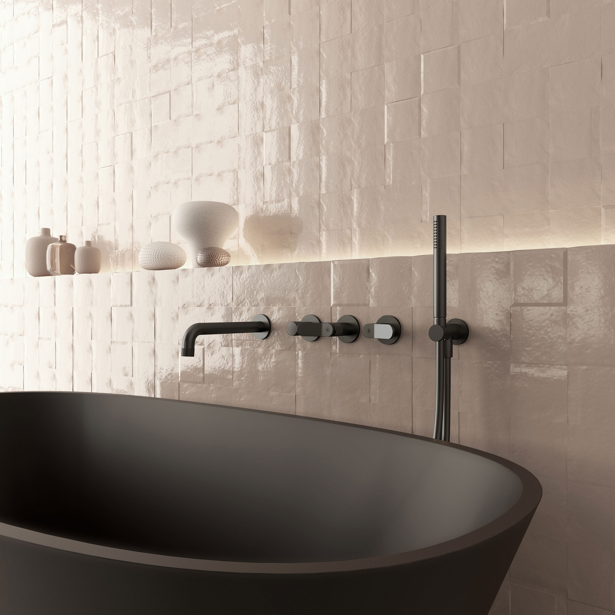 The Calix Bath Shower Mixer Tap Wall Mounted